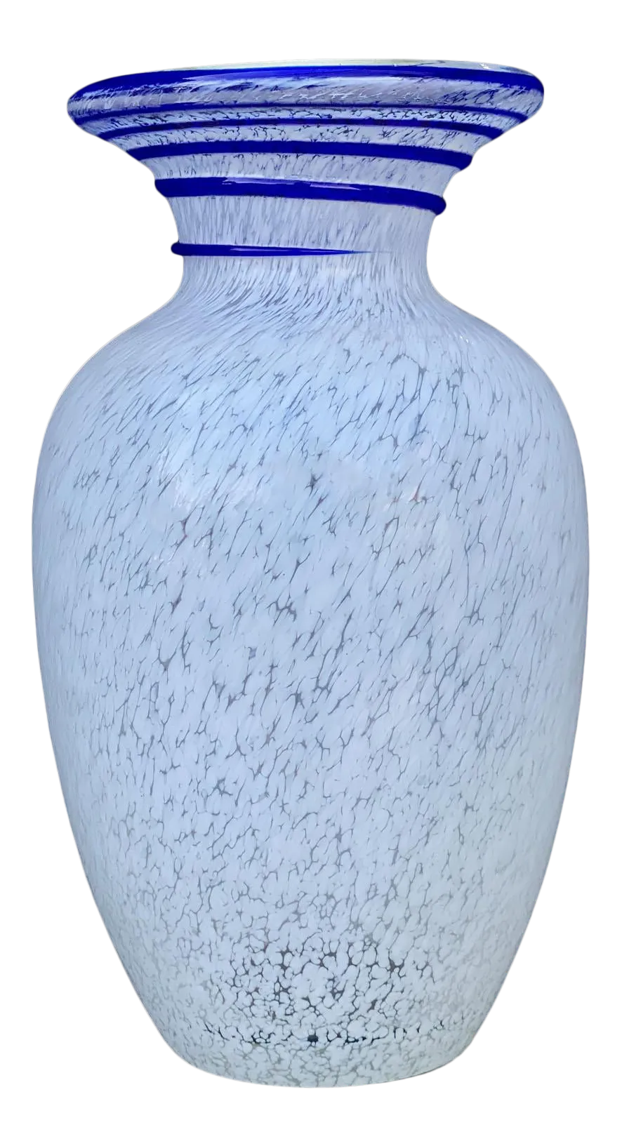 MidCentury Atomic Sculpted Art Glass Vase W/ Spiraled Flared Rim