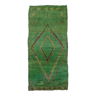 Vintage Berber Green Moroccan Rug - 06'04 X 13'05 | Chairish