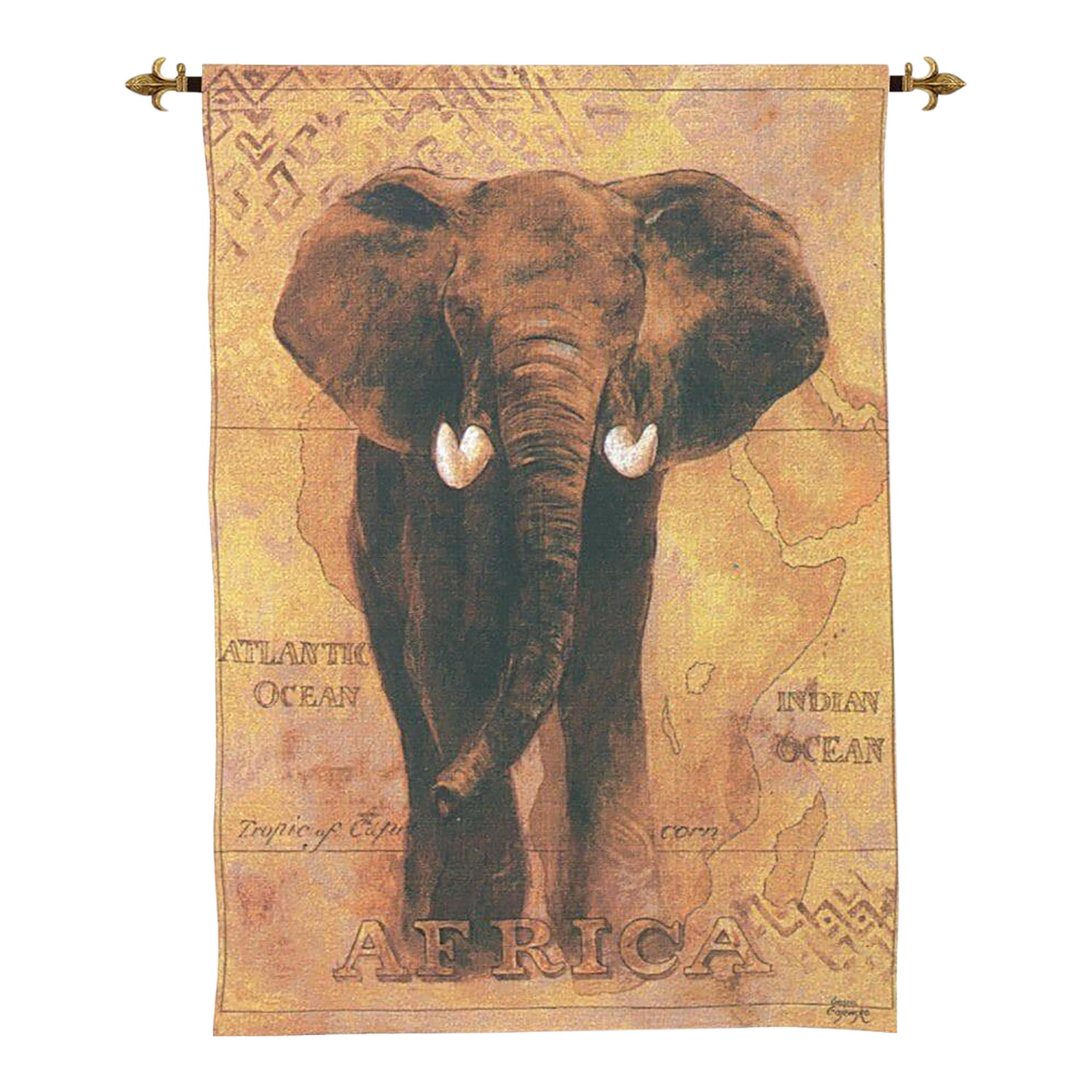 Safari Elephant Loom Woven Tapestry - 132 X 94 Cm (4\'4\