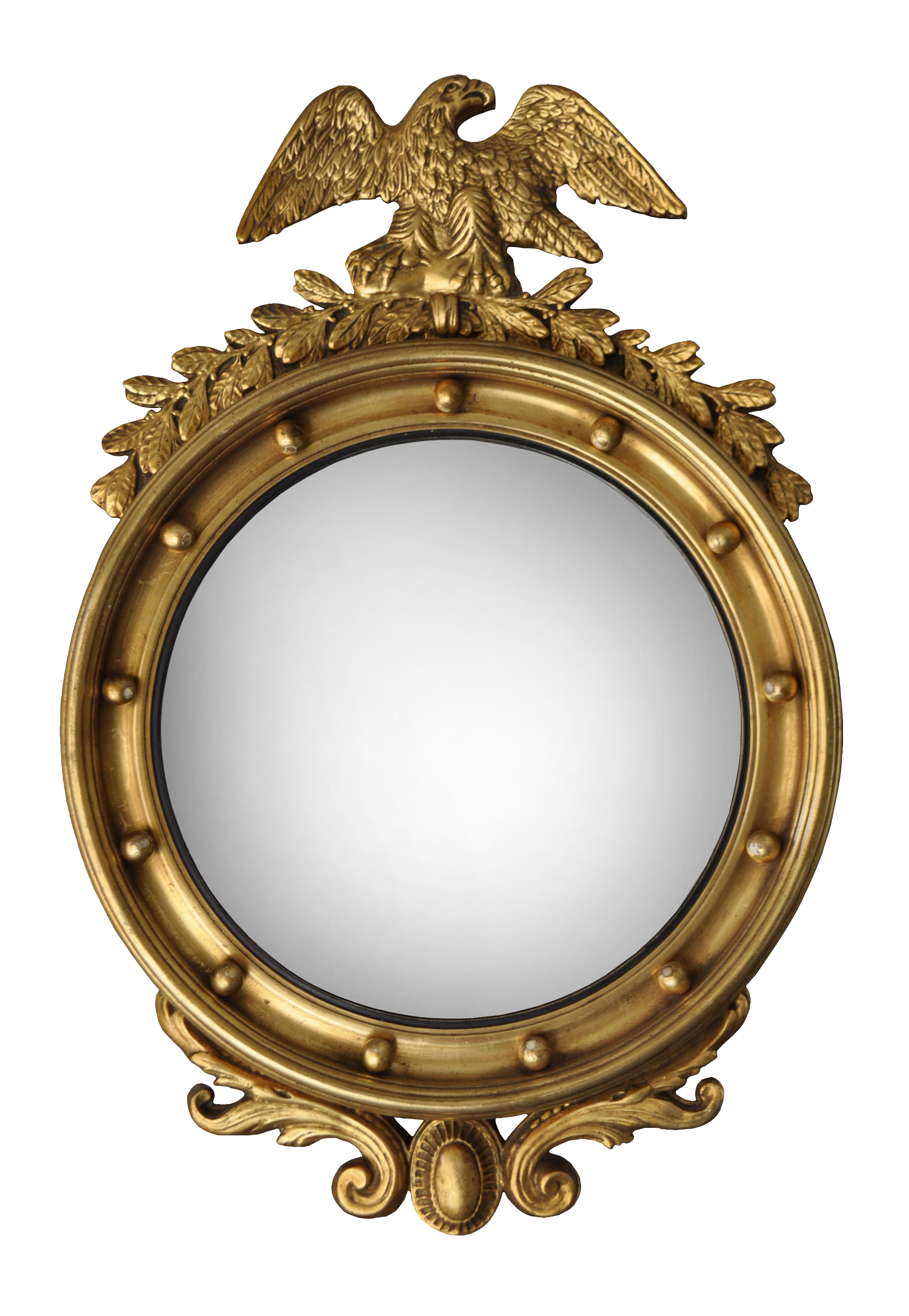 Vintage Gilt Federal Style Convex Mirror Chairish