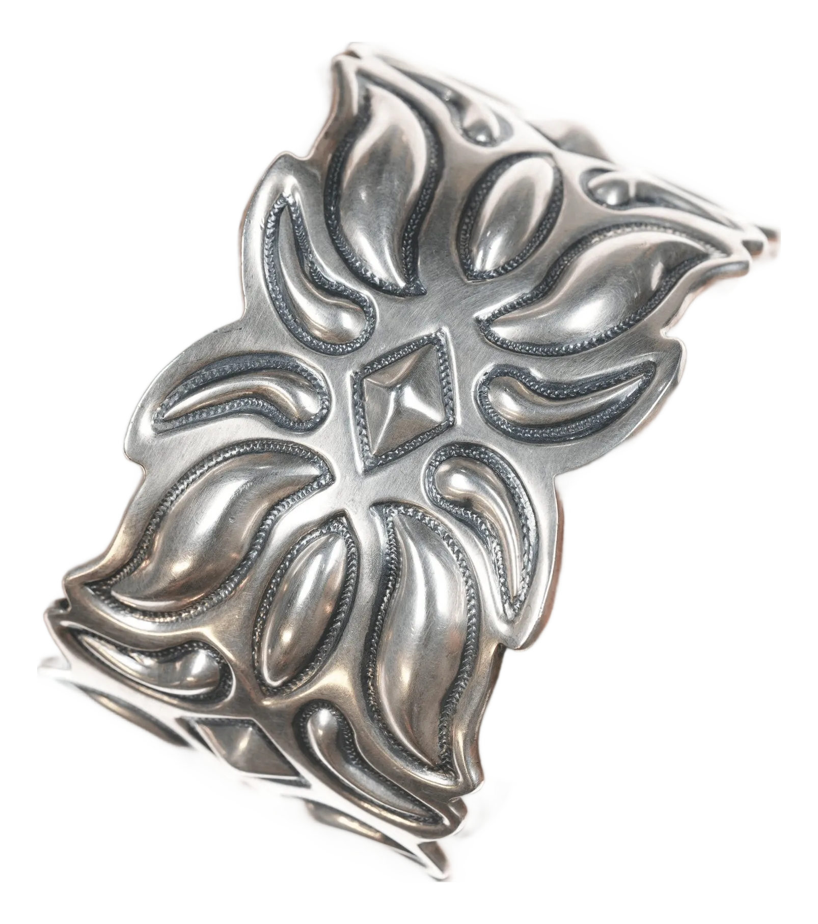 Cody Sanderson Navajo Heavy Repousse Silver Cuff Bracelet