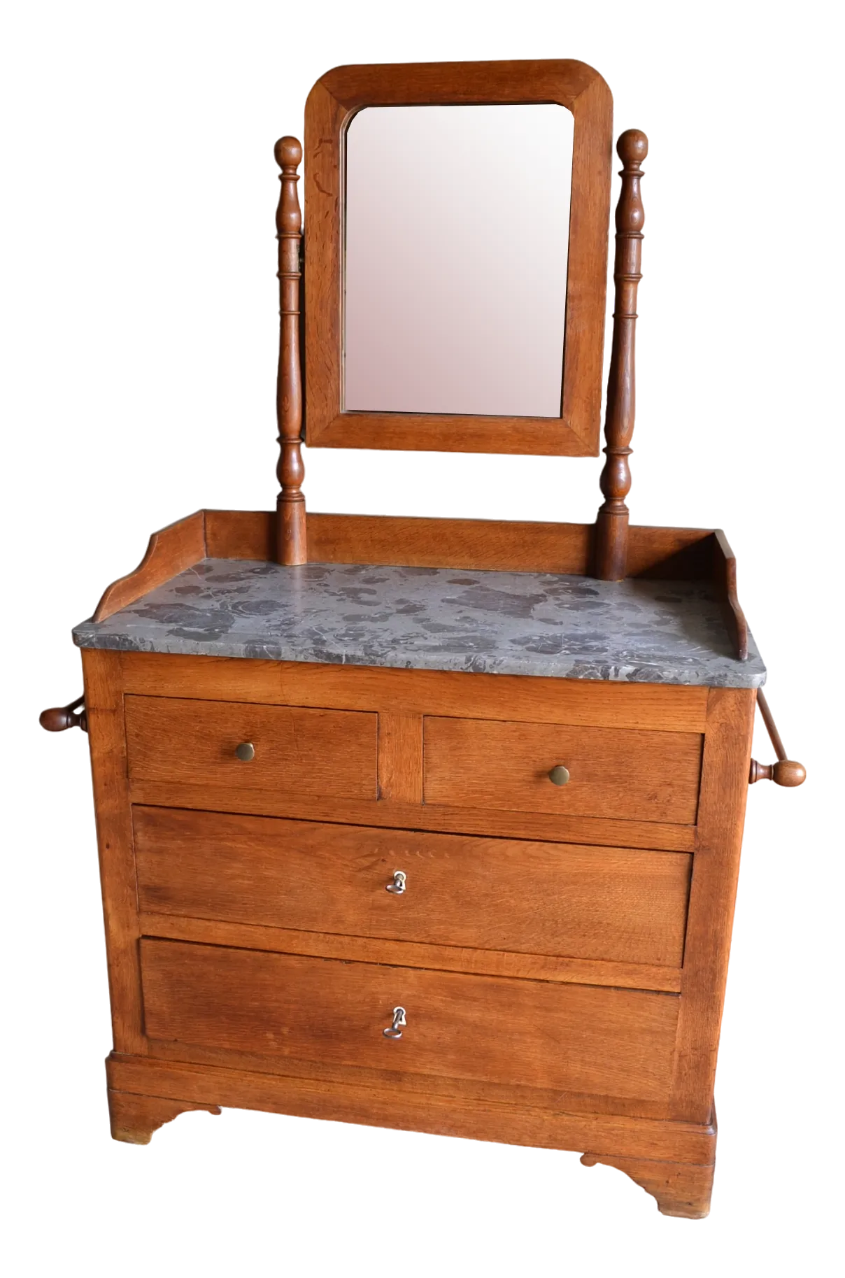 Oak Chest of Drawers with Mirror