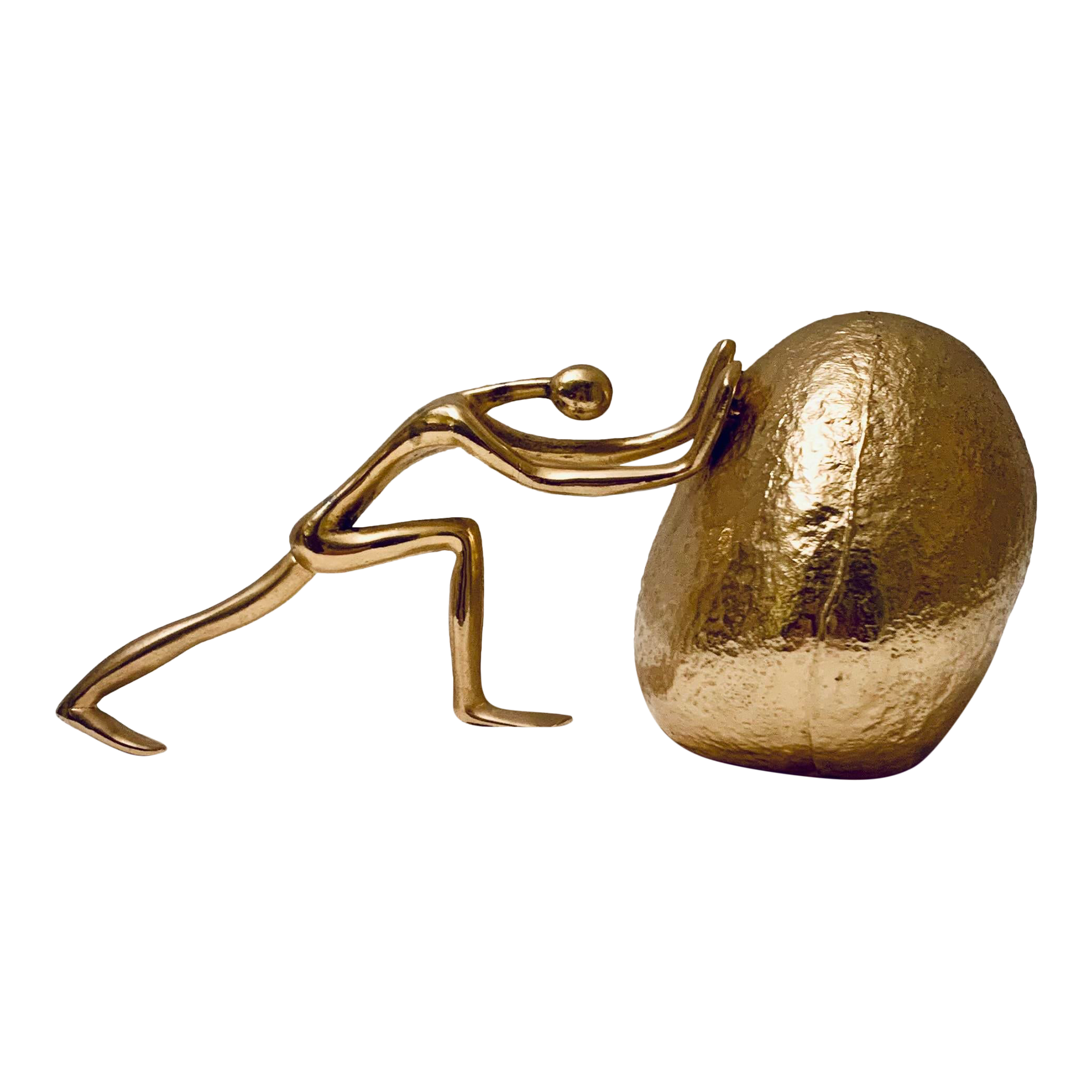 Mid 20th Century Ted Arnold Man Pushing Boulder Paper Weight Chairish