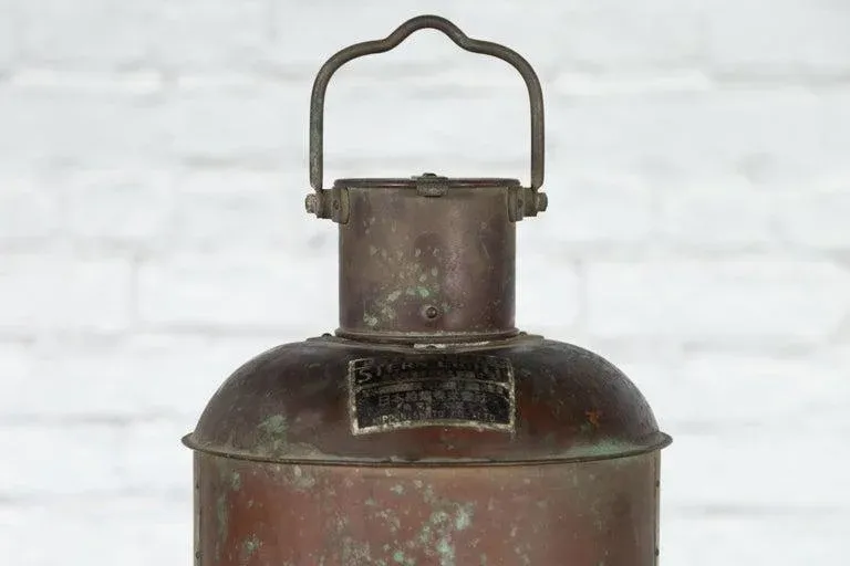 NIPPON SENTOU クラシックランタン 1967 Vintage Nippon Sento Brass And Copper Red Fresnel Lens Oil