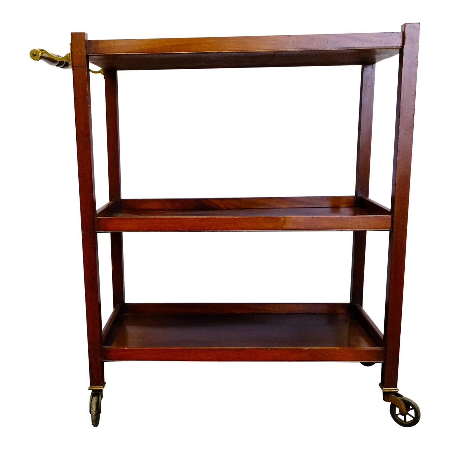 1910s Mahogany Tea Trolley With Brass Details Chairish