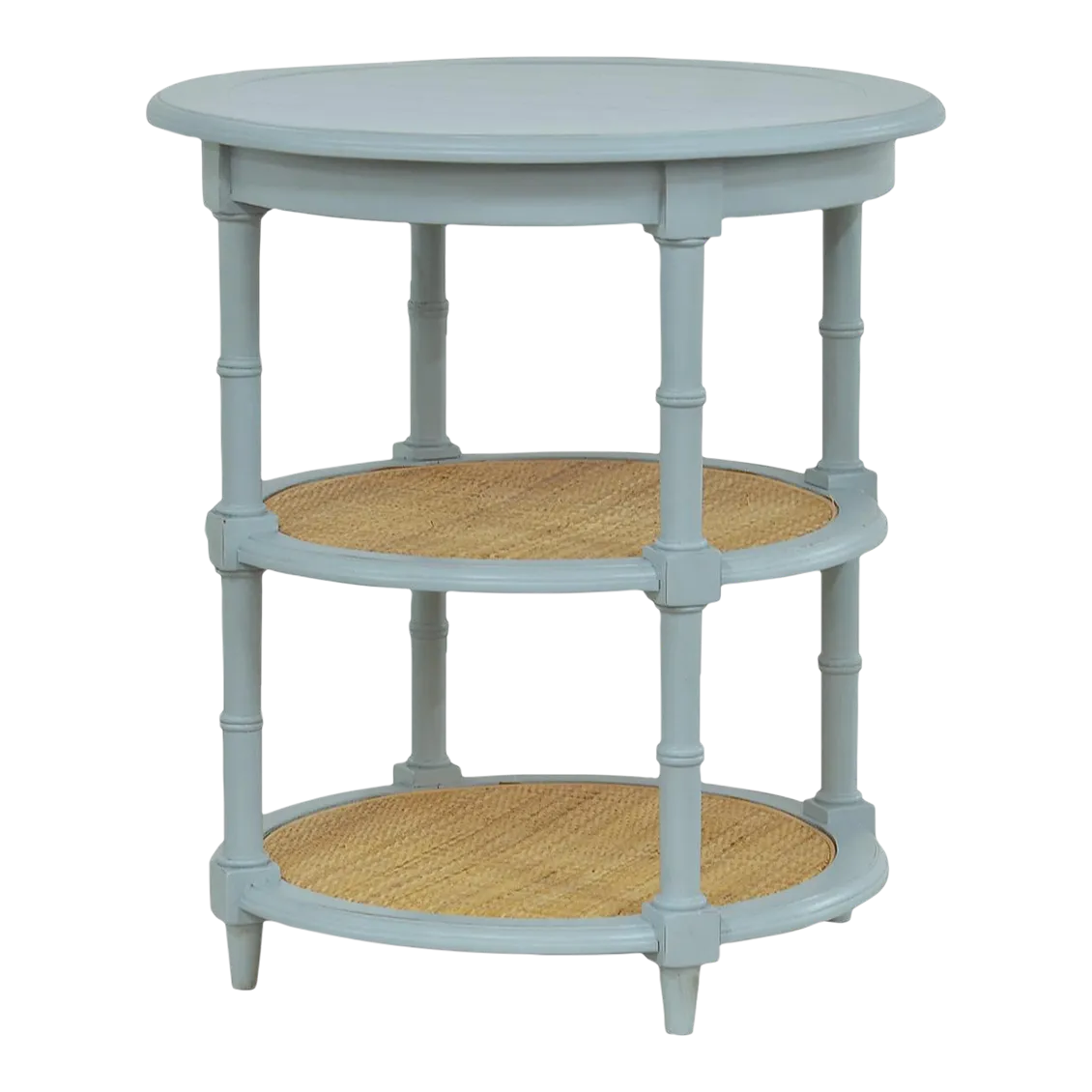 Round Country Painted End Table | Chairish