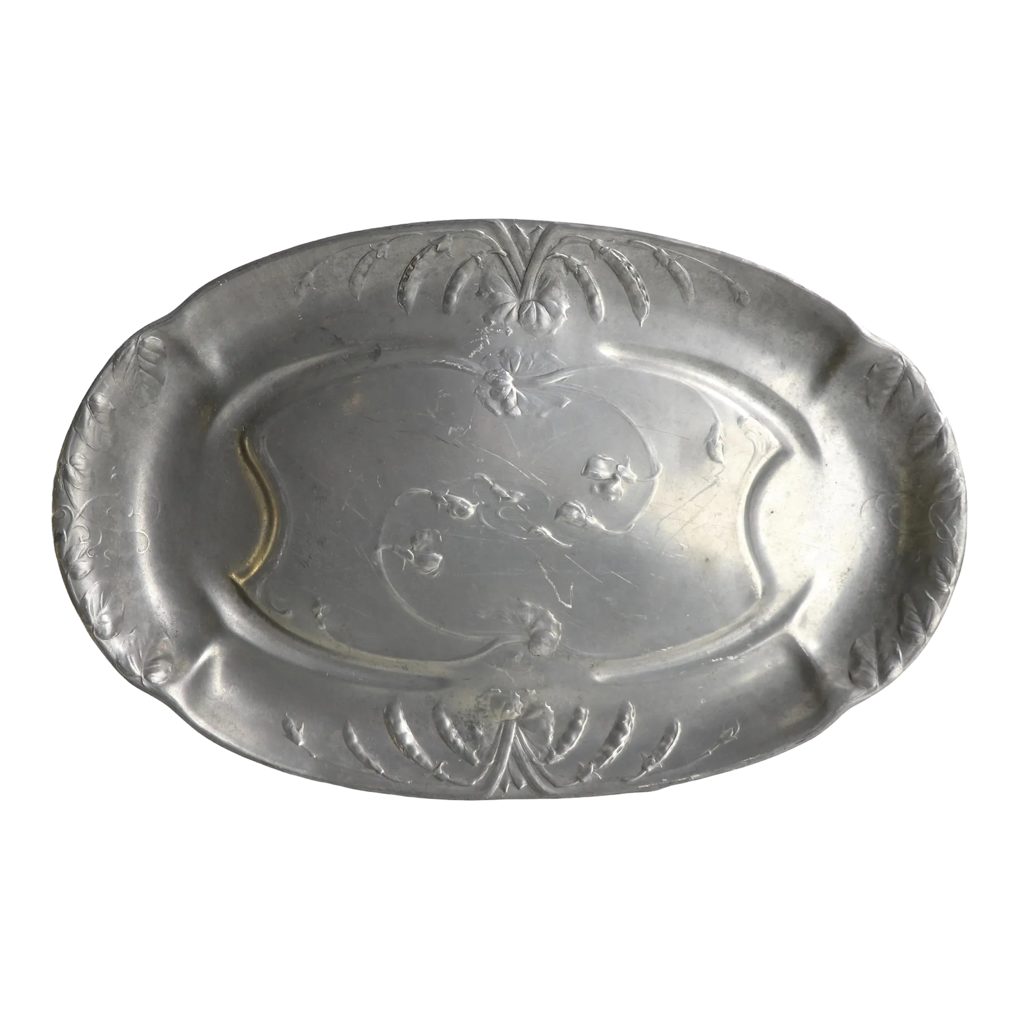 Art Nouveau Pewter Serving Tray by Kayserzinn 4331 | Chairish