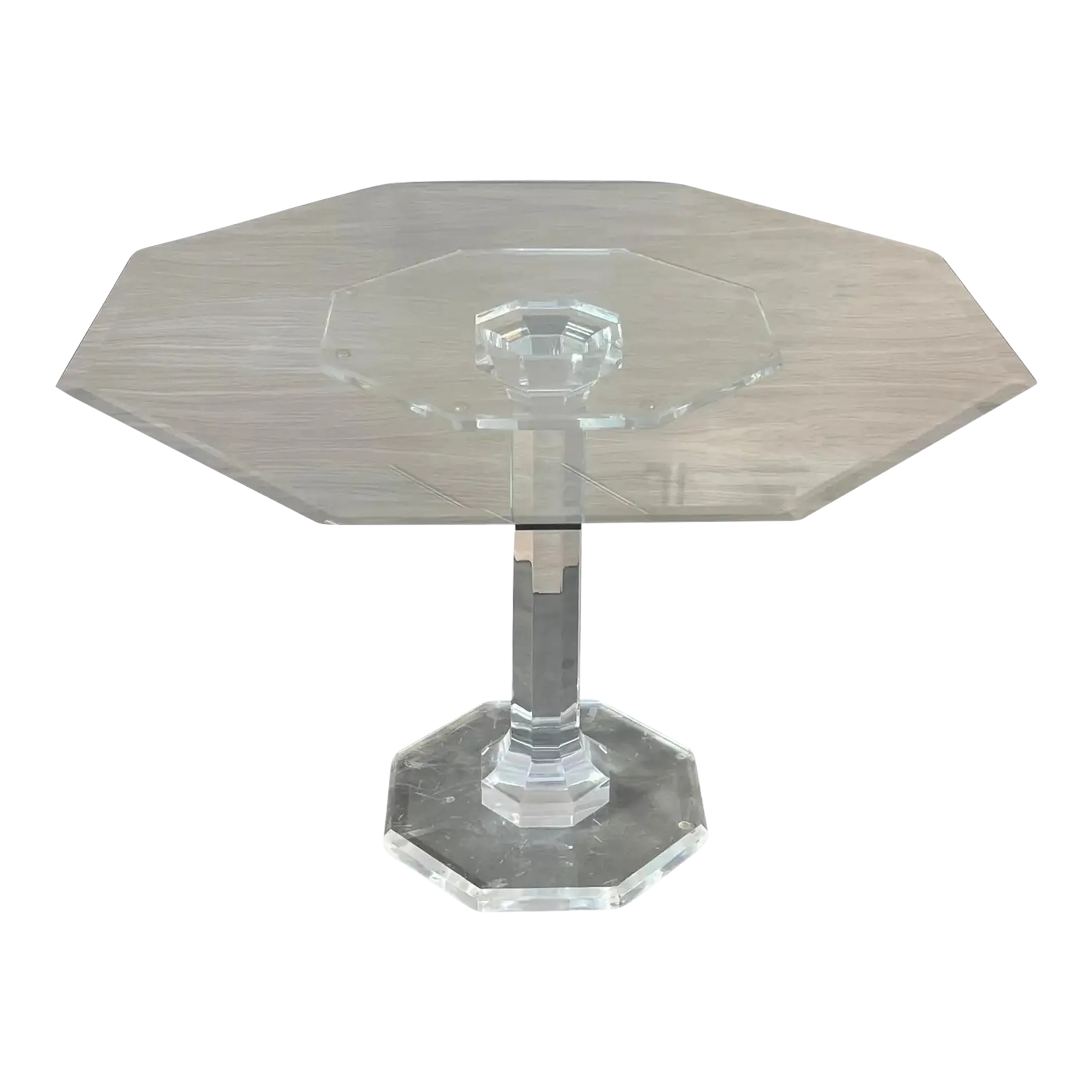 Lucite & Glass Otogonal Table in Style of Charles Hollis Jones, 1970s