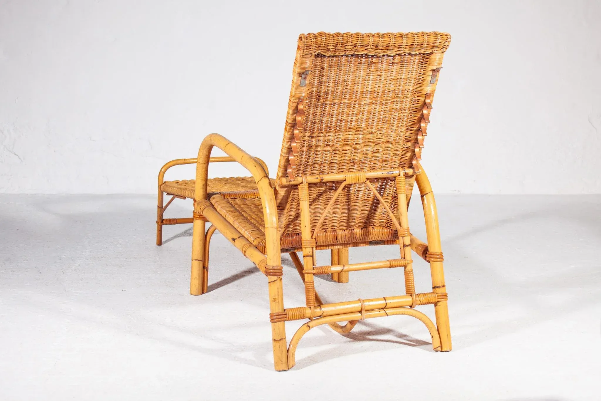 Bamboo & Rattan Easy Chair, Italy, 1960s