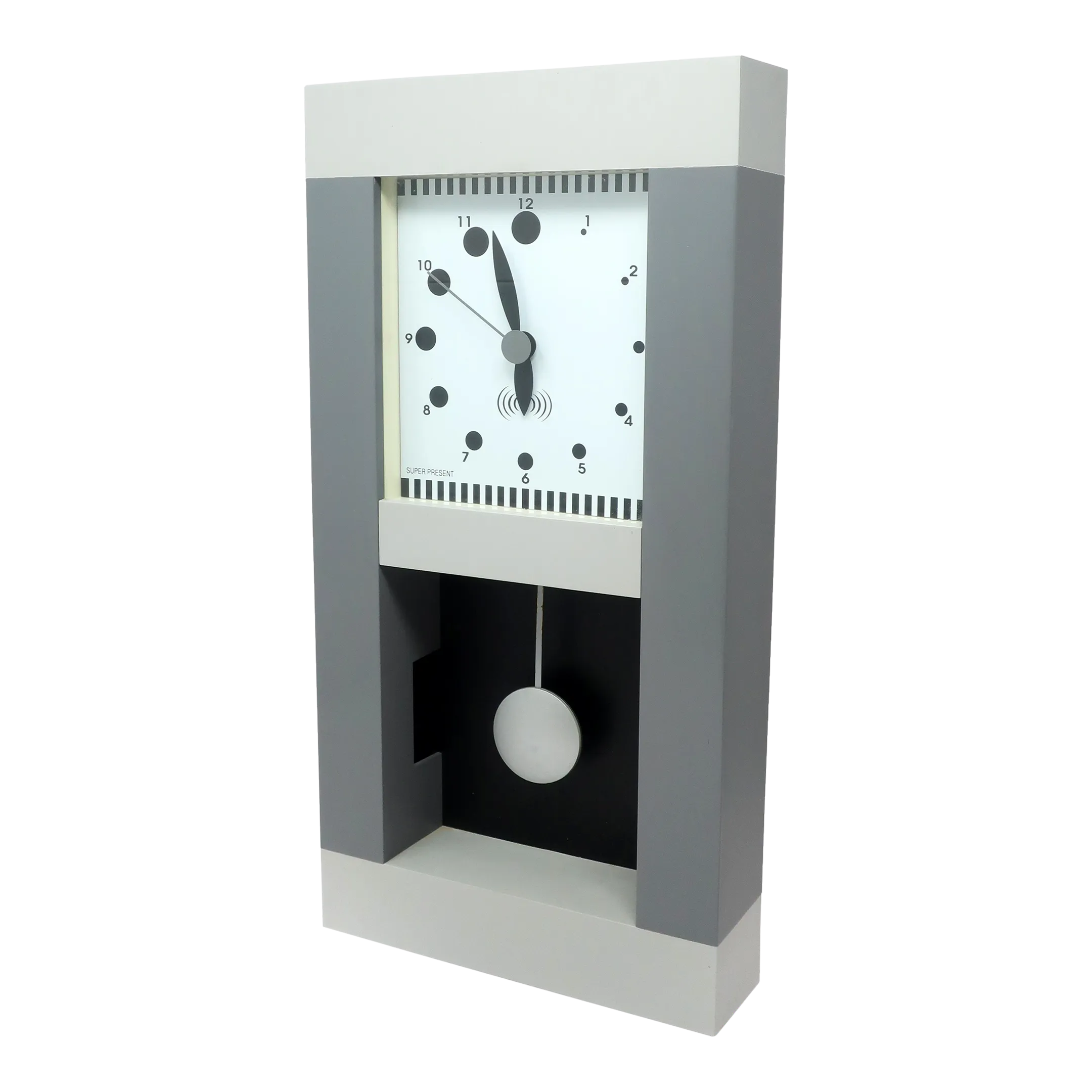 Postmodern "Super Present" Pendulum Wall Clock by Shohei Mihara for