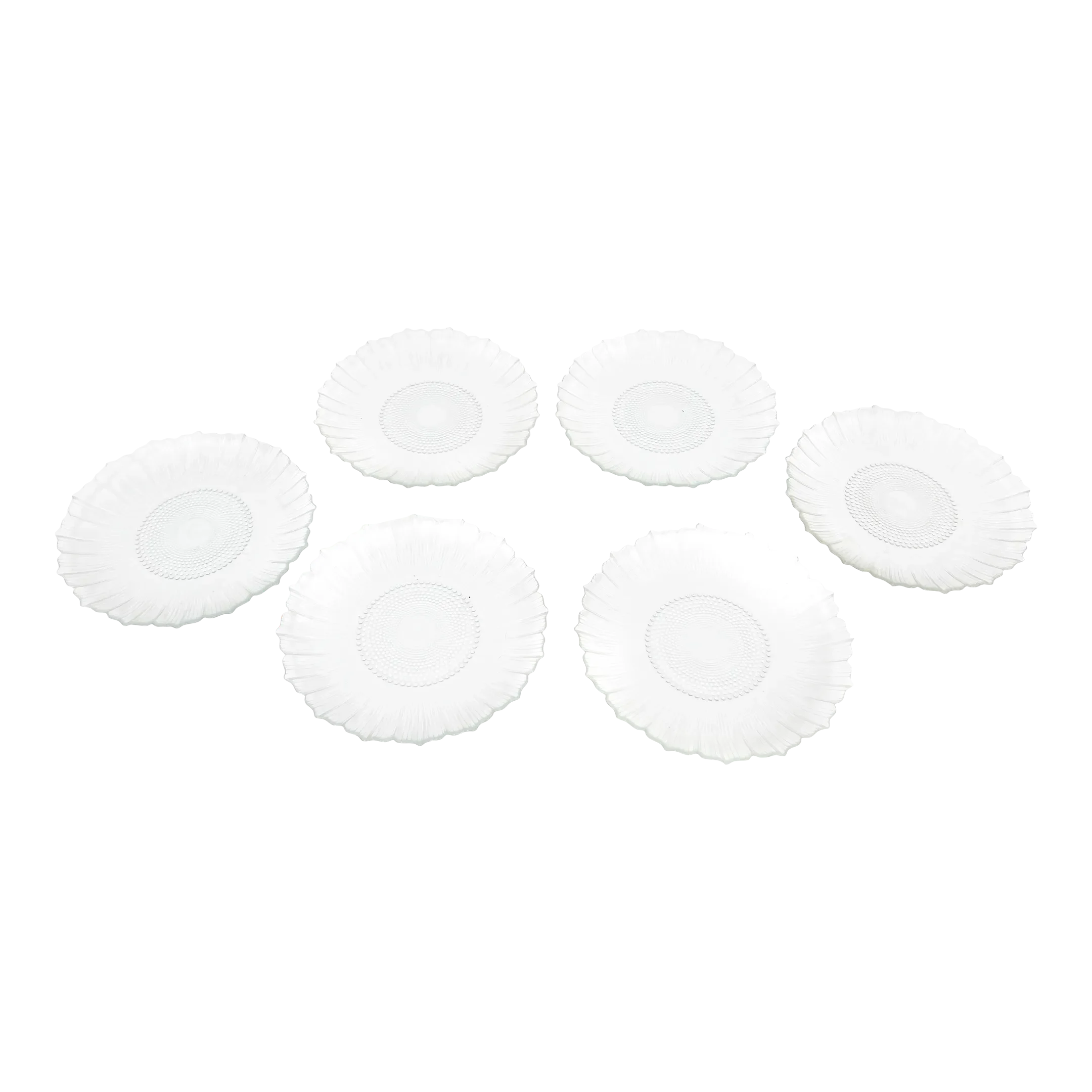 MidCentury Modern Flower Shaped Clear Glass Plates 6 Pieces Chairish