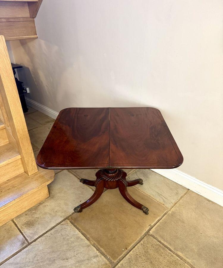 Antique Regency Mahogany Inlaid Tea Table, 1820