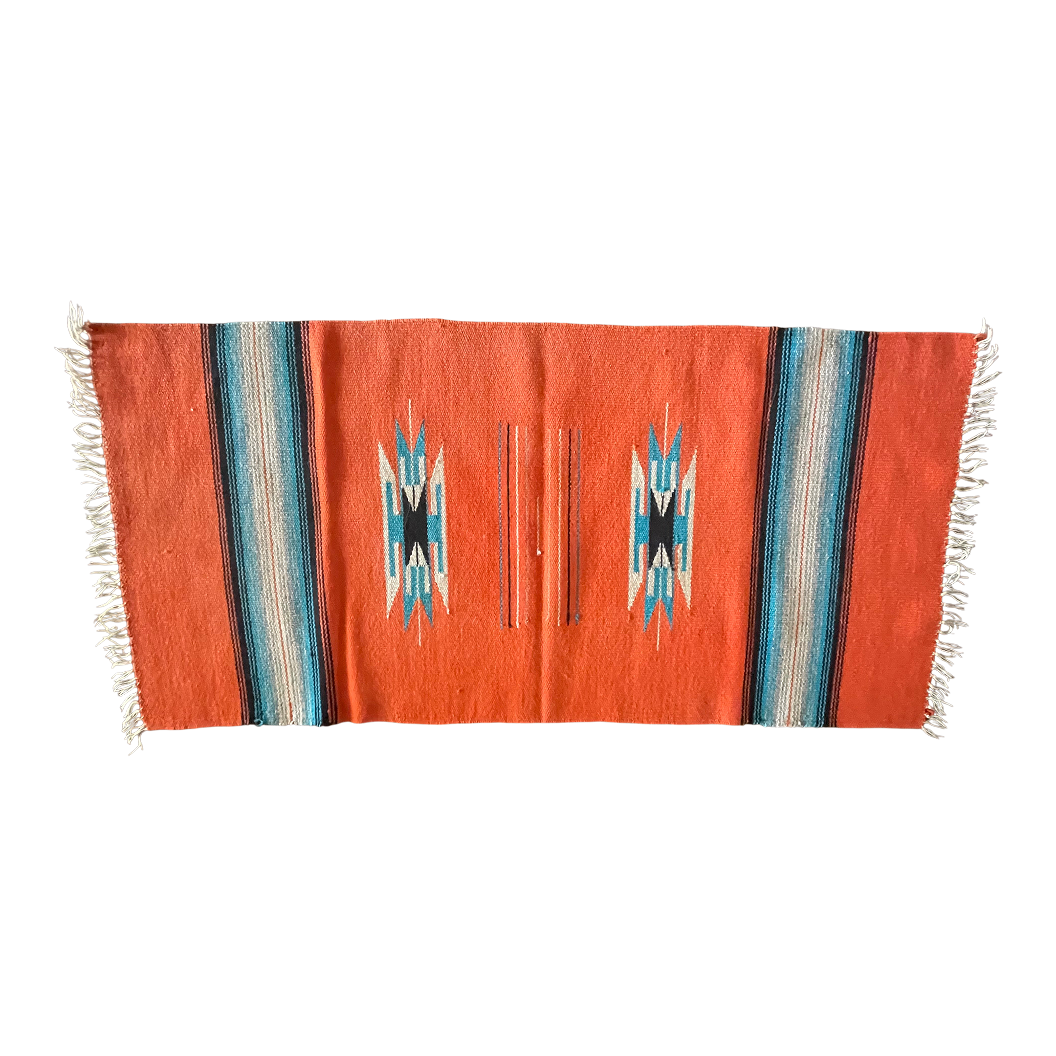 Spectacular New Mexico Large Orange 1930\'s Chimayo Weaving - Rare