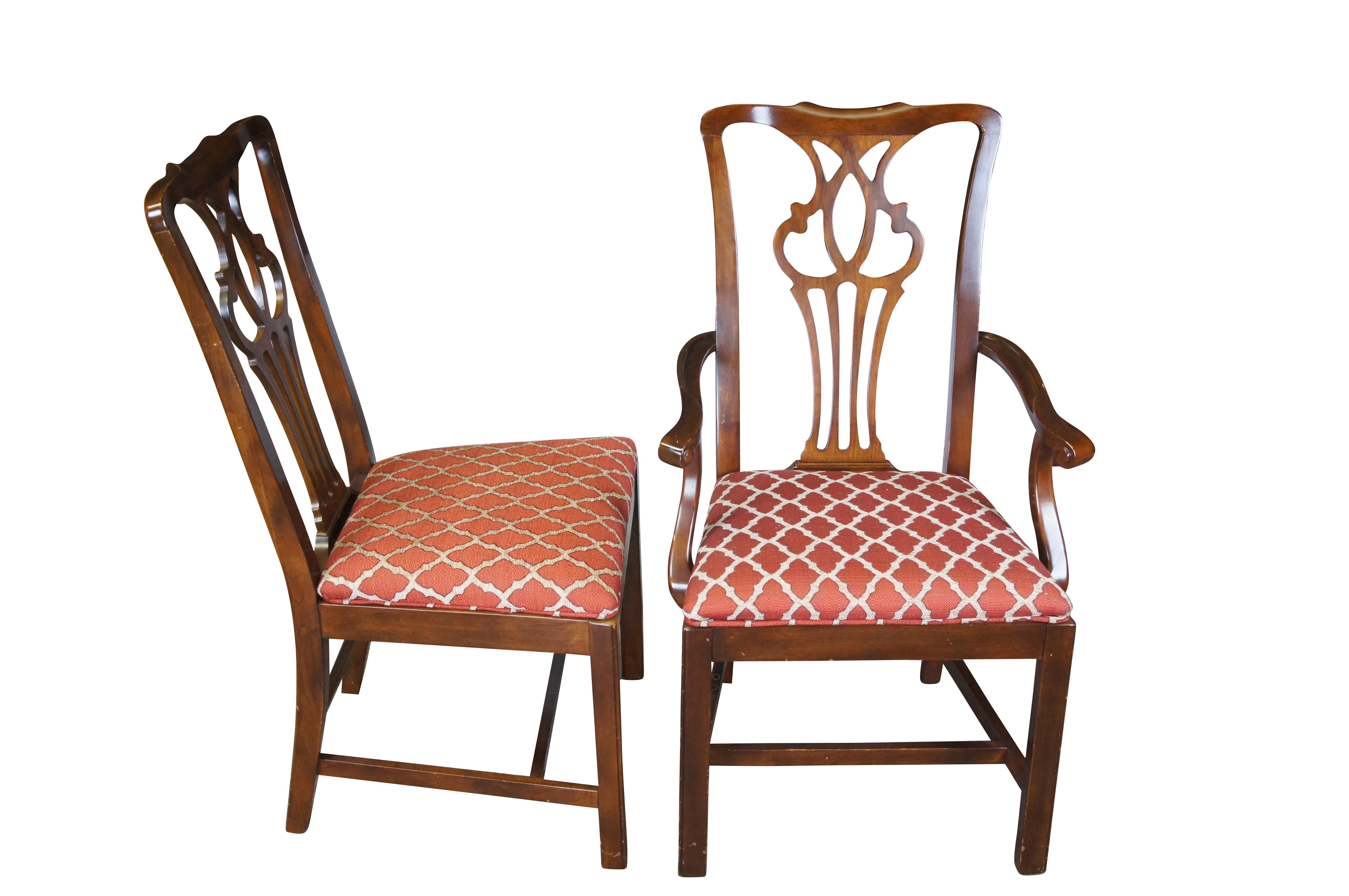 1987 Drexel Heritage Cherry American Chippendale Pierced Dining