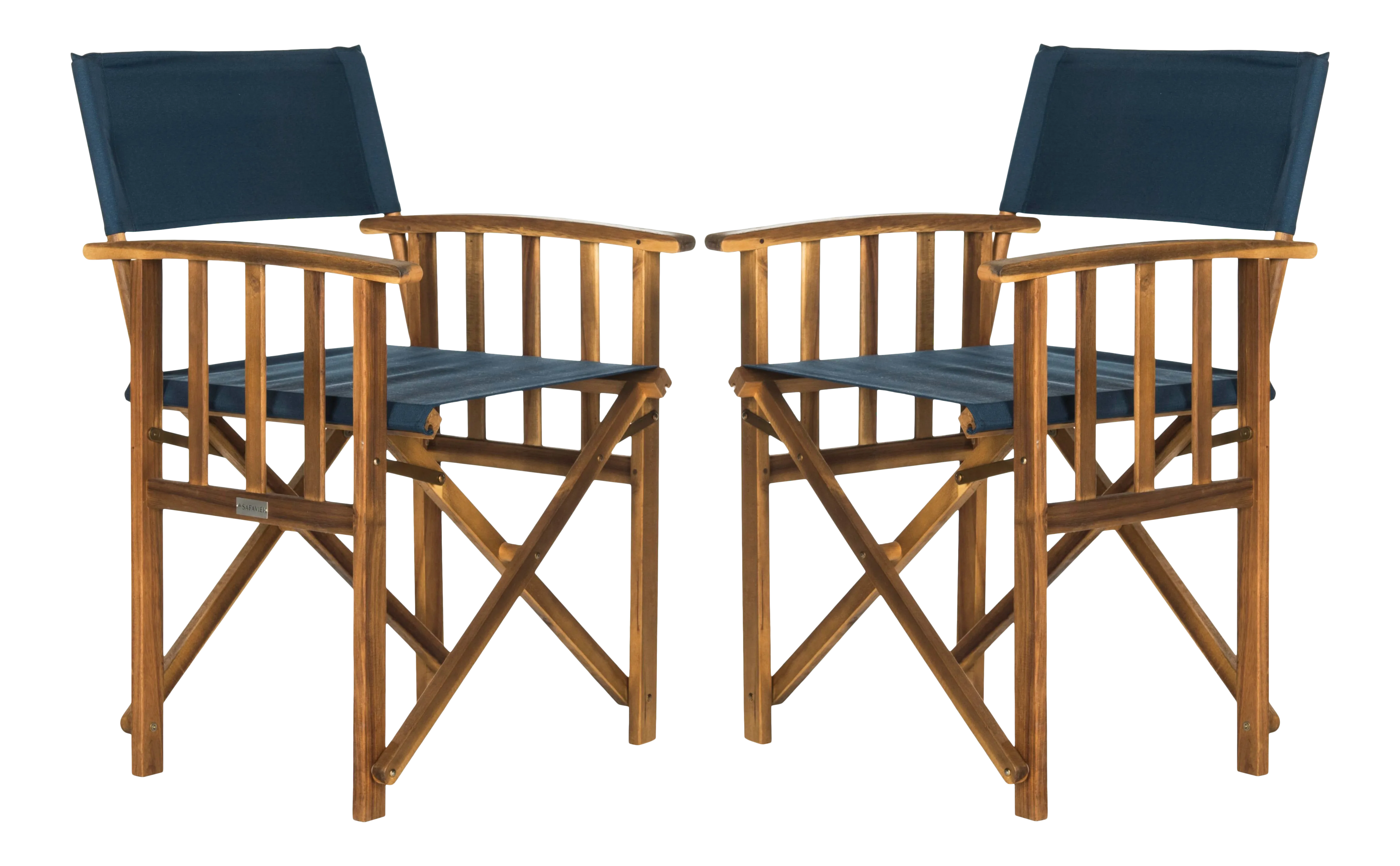 Dior Chair in Natural & Navy - a Pair | Chairish
