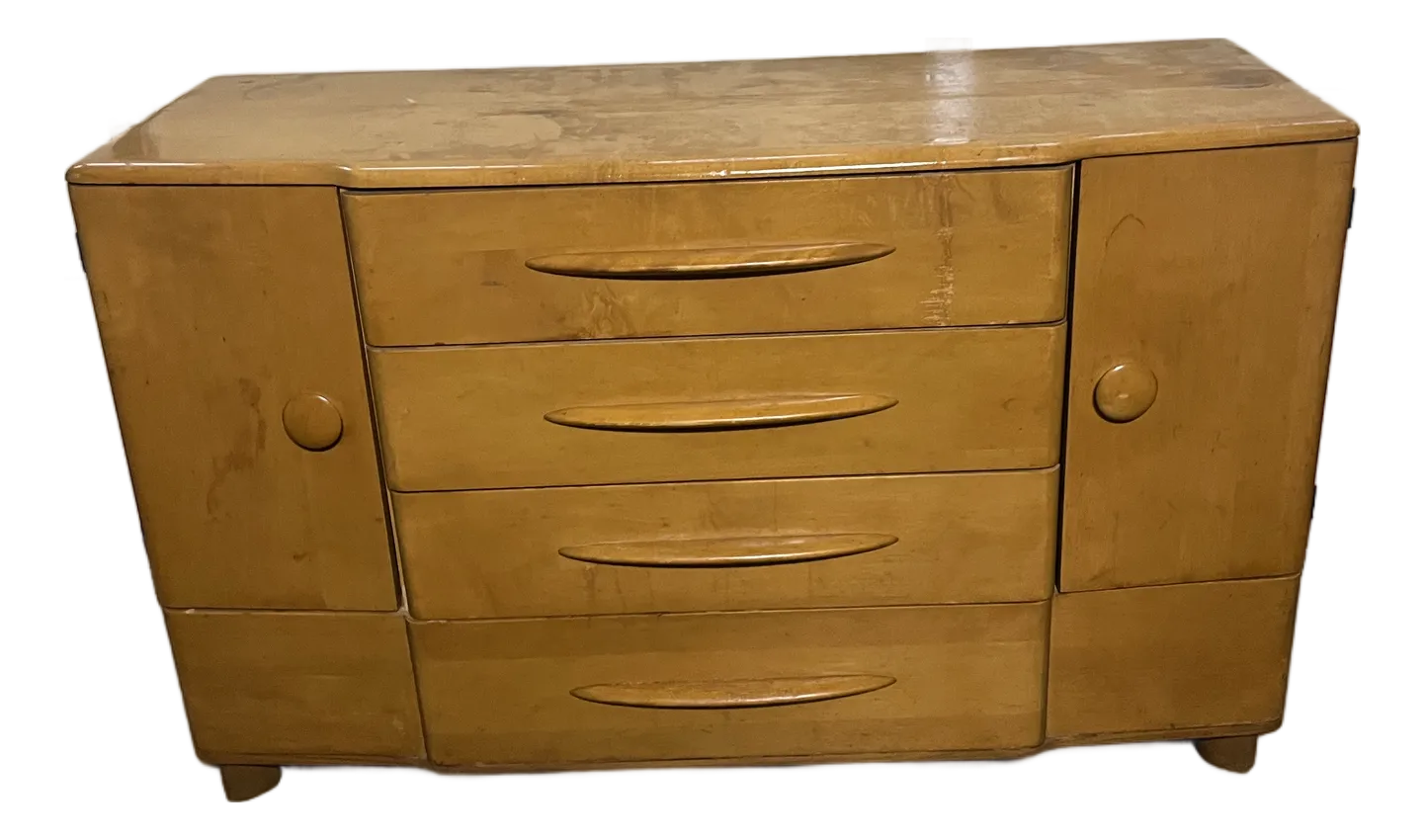 1960s Heywood Wakefield Mid Century 4 Drawer Credenza Buffet Dresser