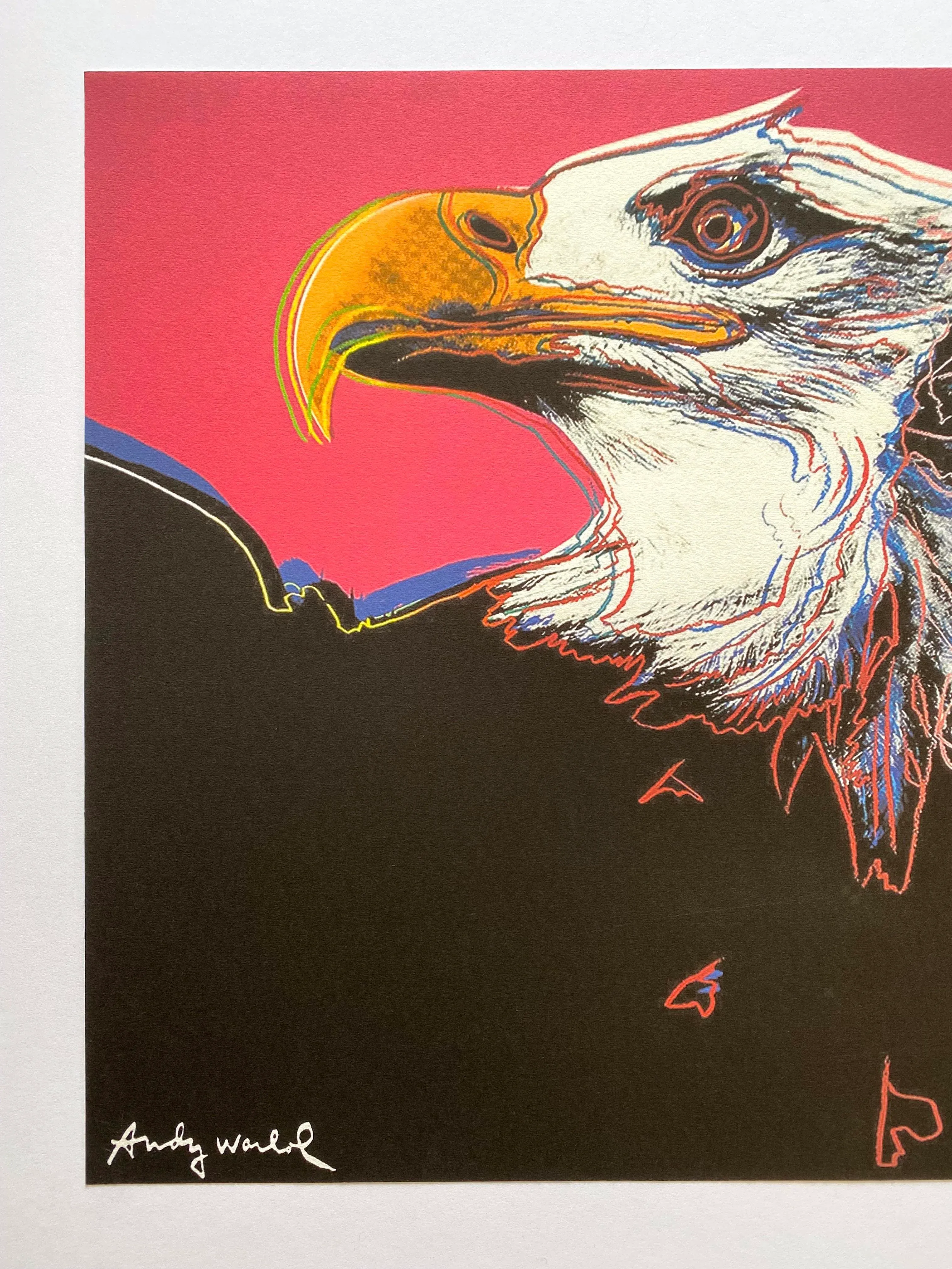 WARHOL、BALD EAGLE、希少画集画、新品高級額、額装付 andy-warhol-vintage-1986-