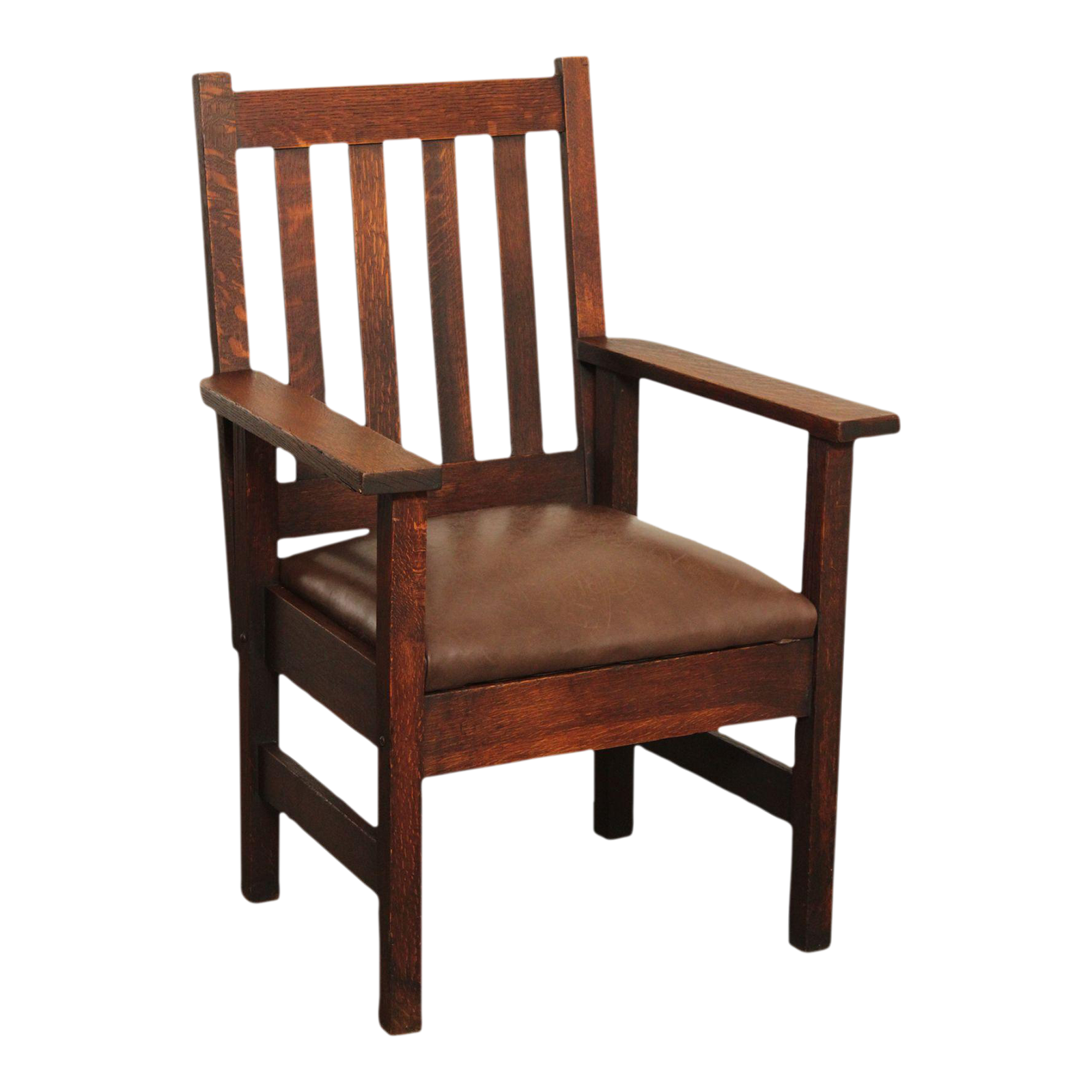 Early 20th Century Mission Style Oak Arm Chair Chairish