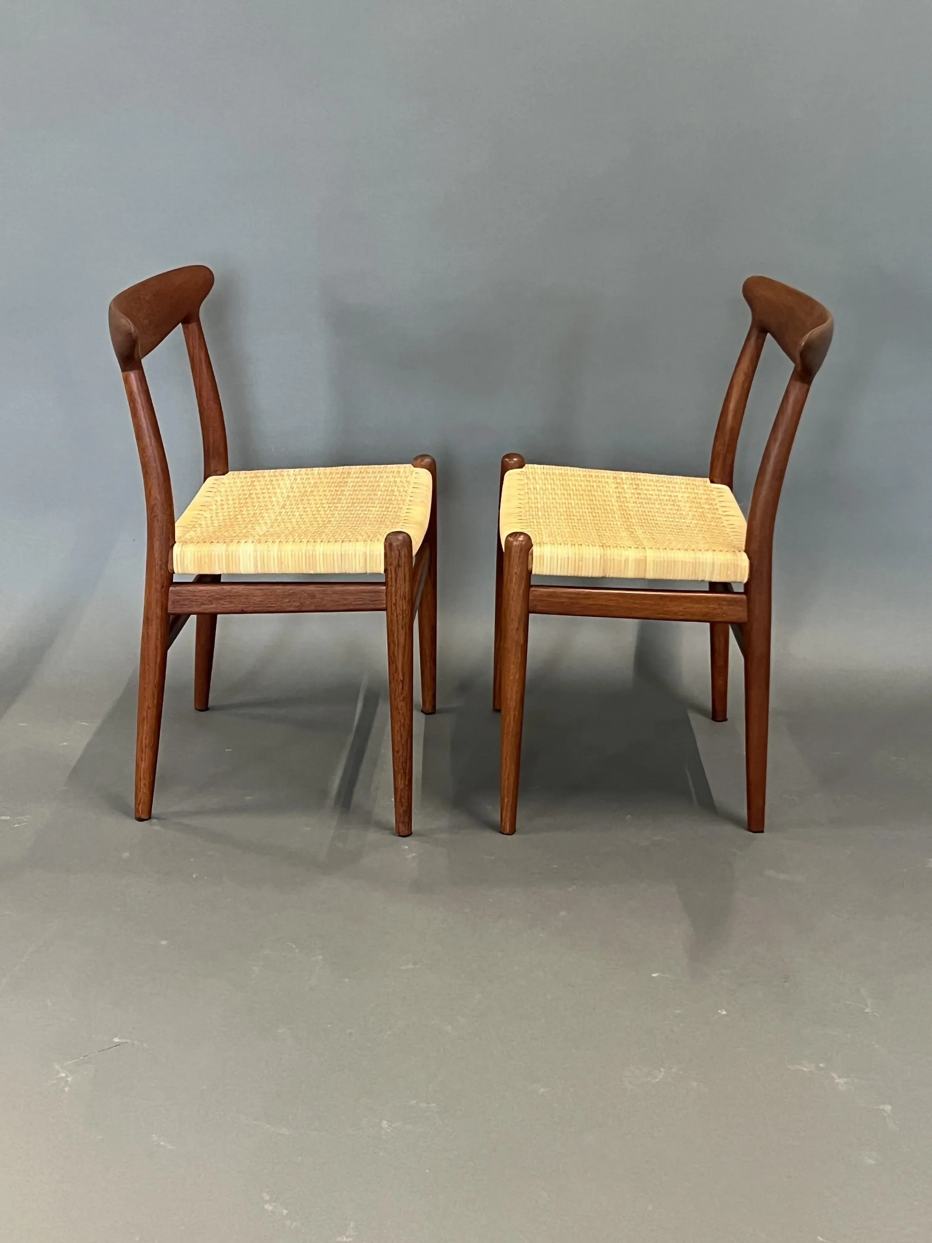 Vintage Chairs Model W2 by Hans J. Wegner for C.M. Madsen, Set of