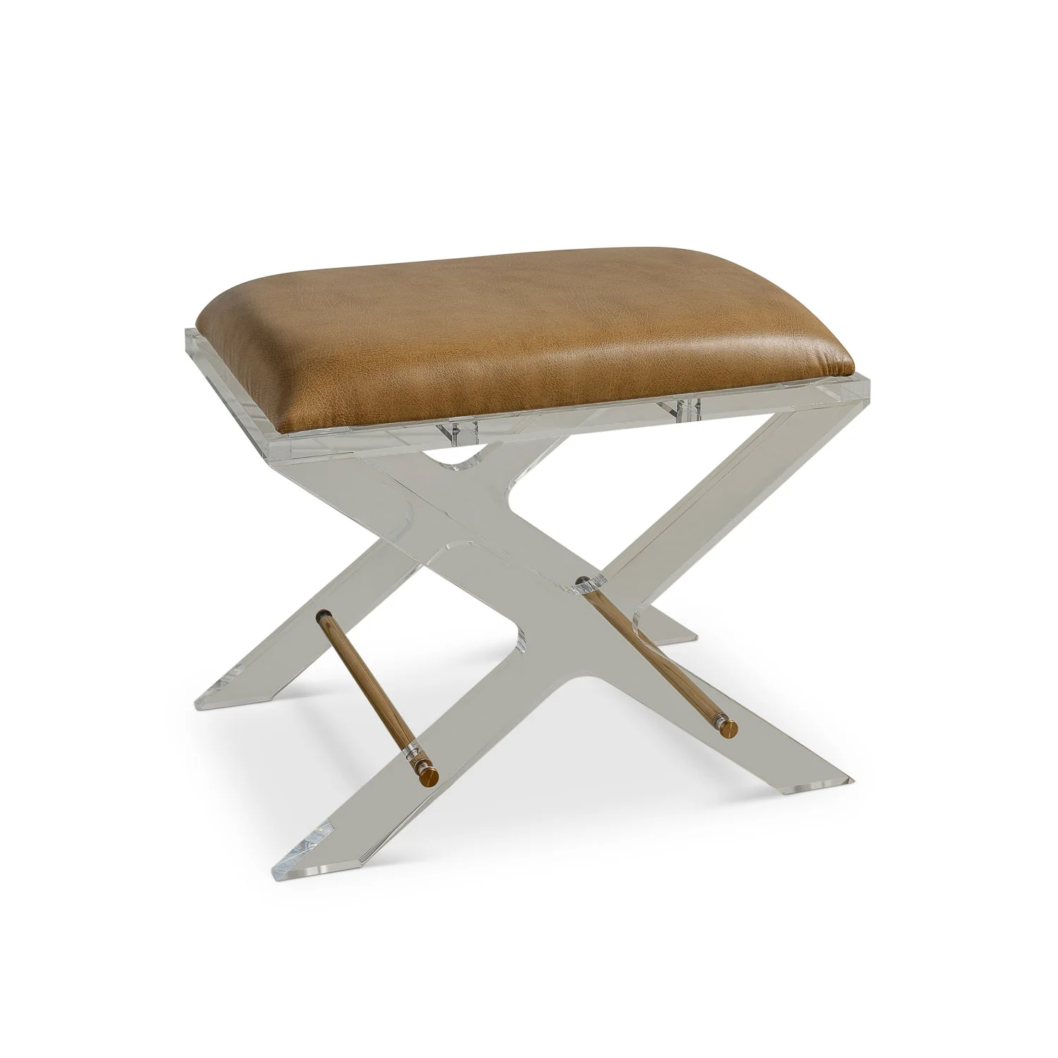 Delano Gold Dorian Saddle Lucite X-Bench