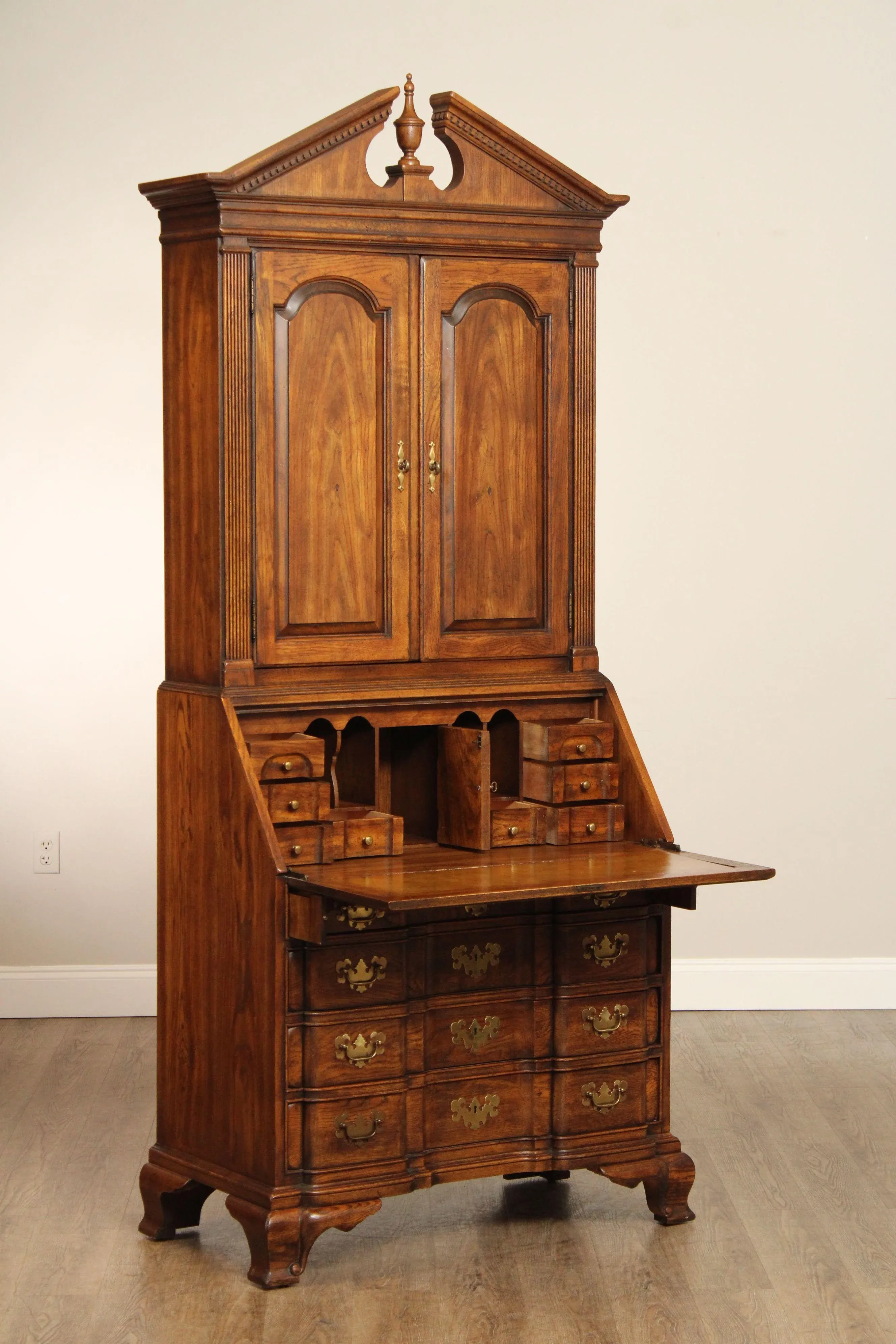 Drexel Heritage 'American Tour' Chippendale Style Oak Secretary