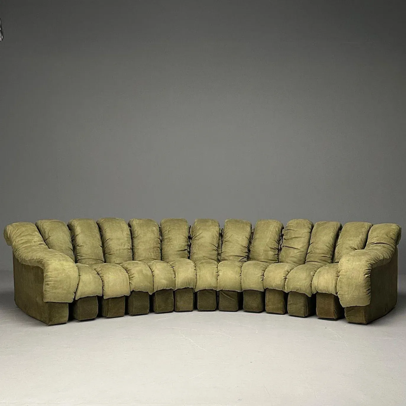 De Sede, Mid-Century Modern, Ds-600 Non Stop Sectional Sofa, Green