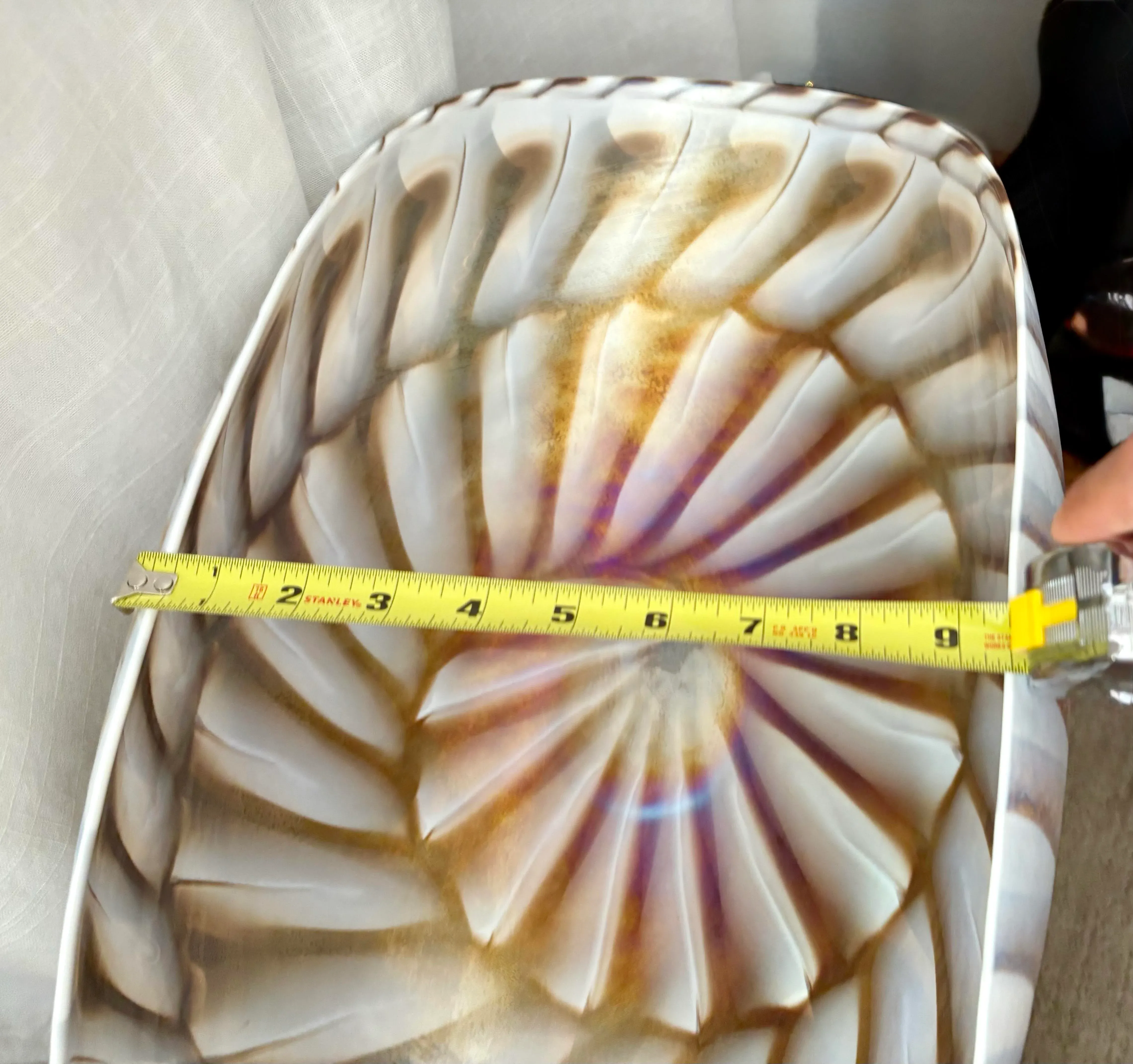 MURANO ムラノ ミルフィオリ崩し シェル ホタテ貝形 貝殻 モチーフ 皿 1950s Murano Attributed- Nautilus Glass Shell Bowl | Chairish