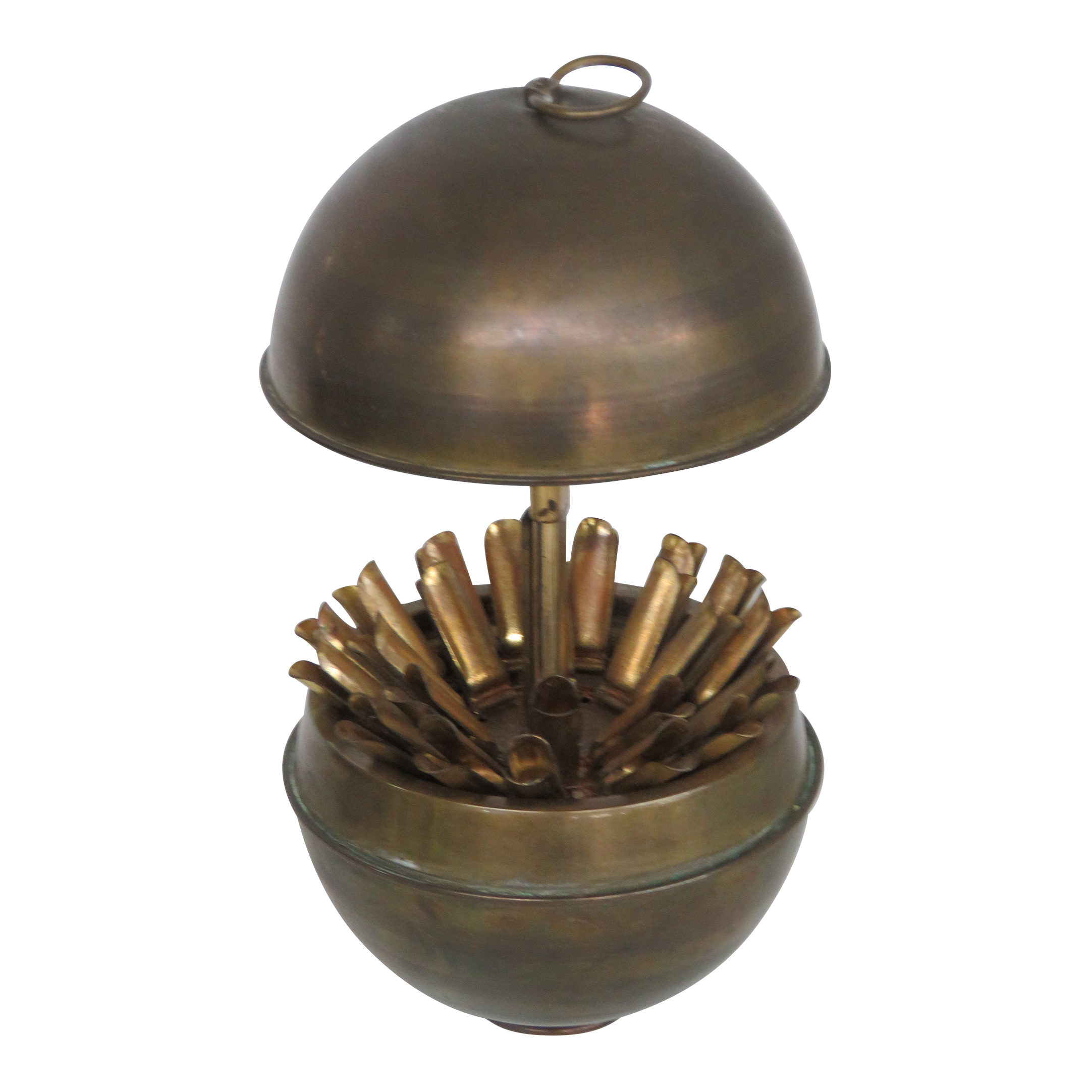 Argentina Brass Globe Sphere Cigarette Holder Dispenser 4682b