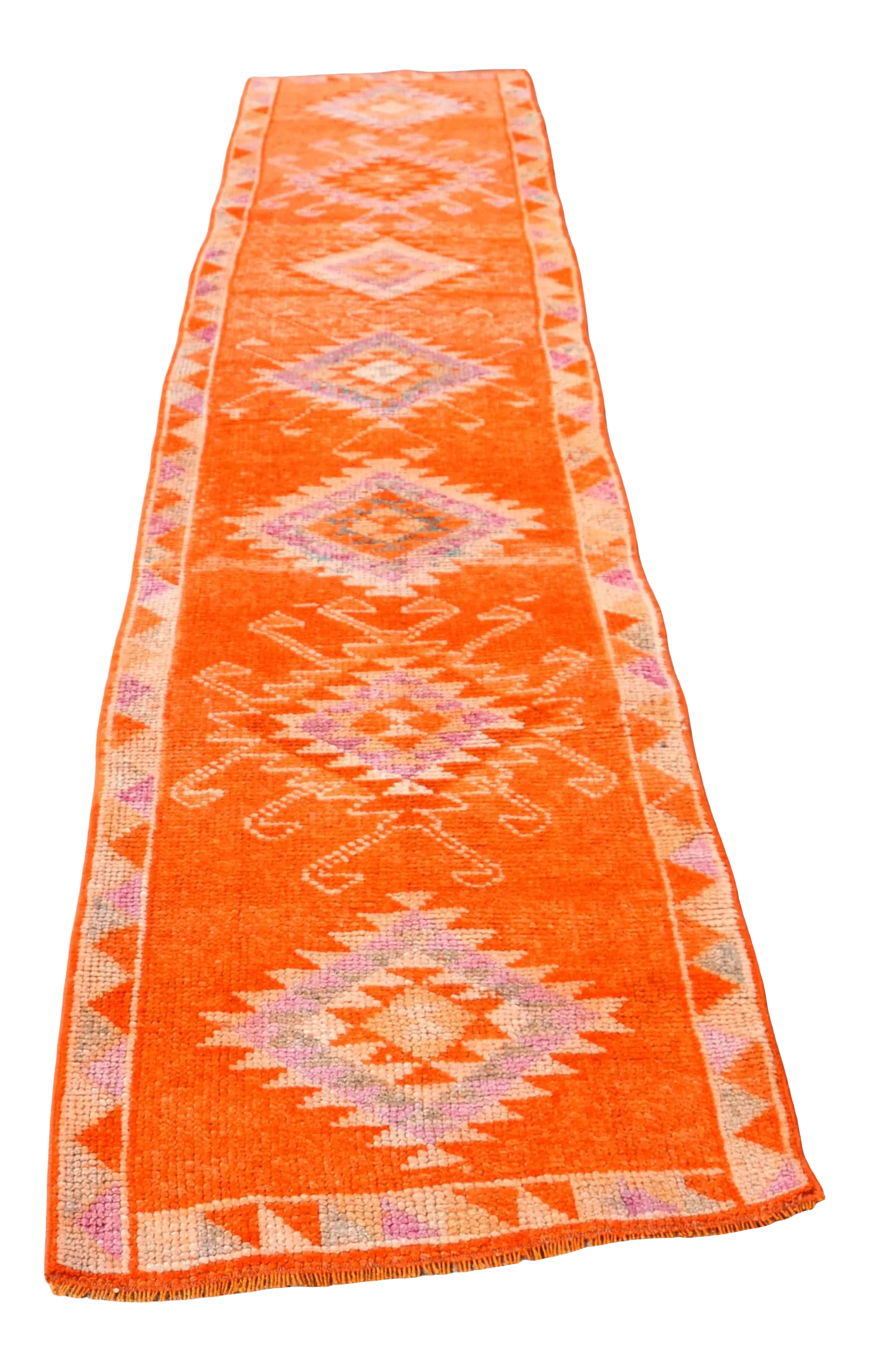Burnt Orange Handmade Runner Rug