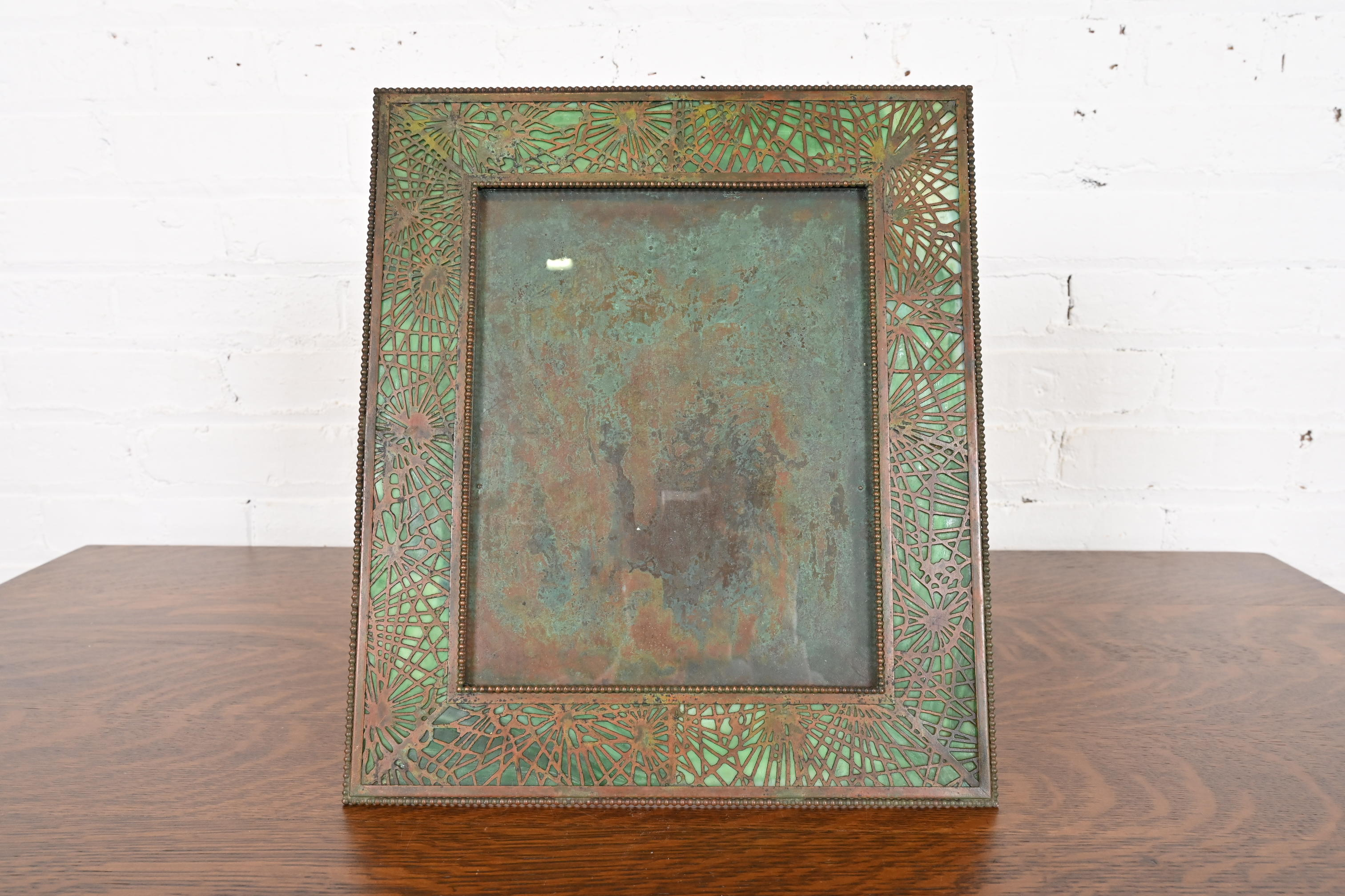 Tiffany　PHOTOFRAME　　ANTIQUE antique Tiffany Studios huge picture frame, Zodiac #920, c