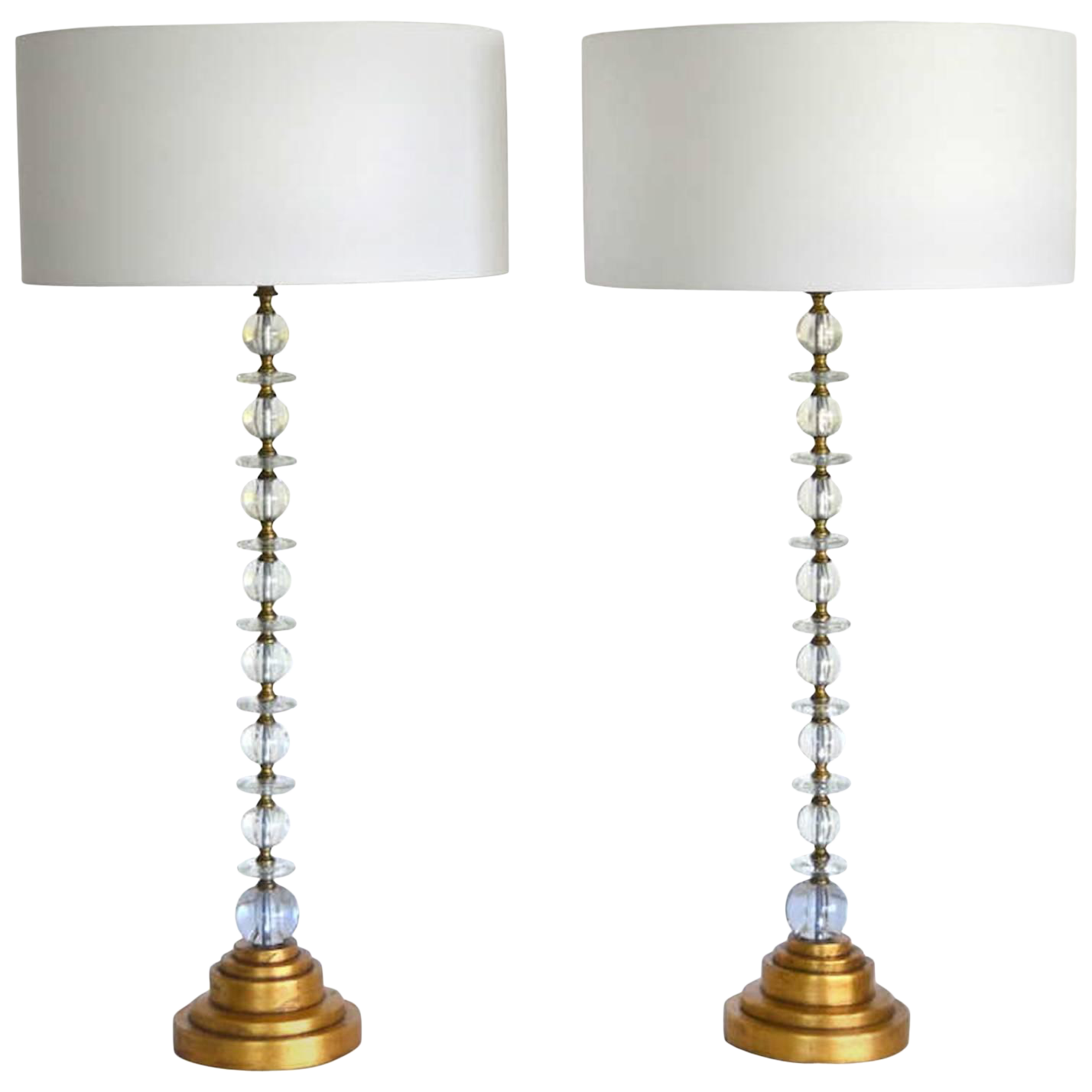 Hollywood Regency Blown Glass Table Lamps a Pair Chairish