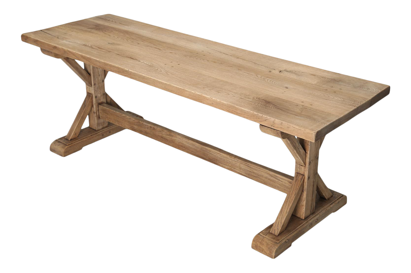 Antique French Farm Table Original Finish Wood Pegged Construction