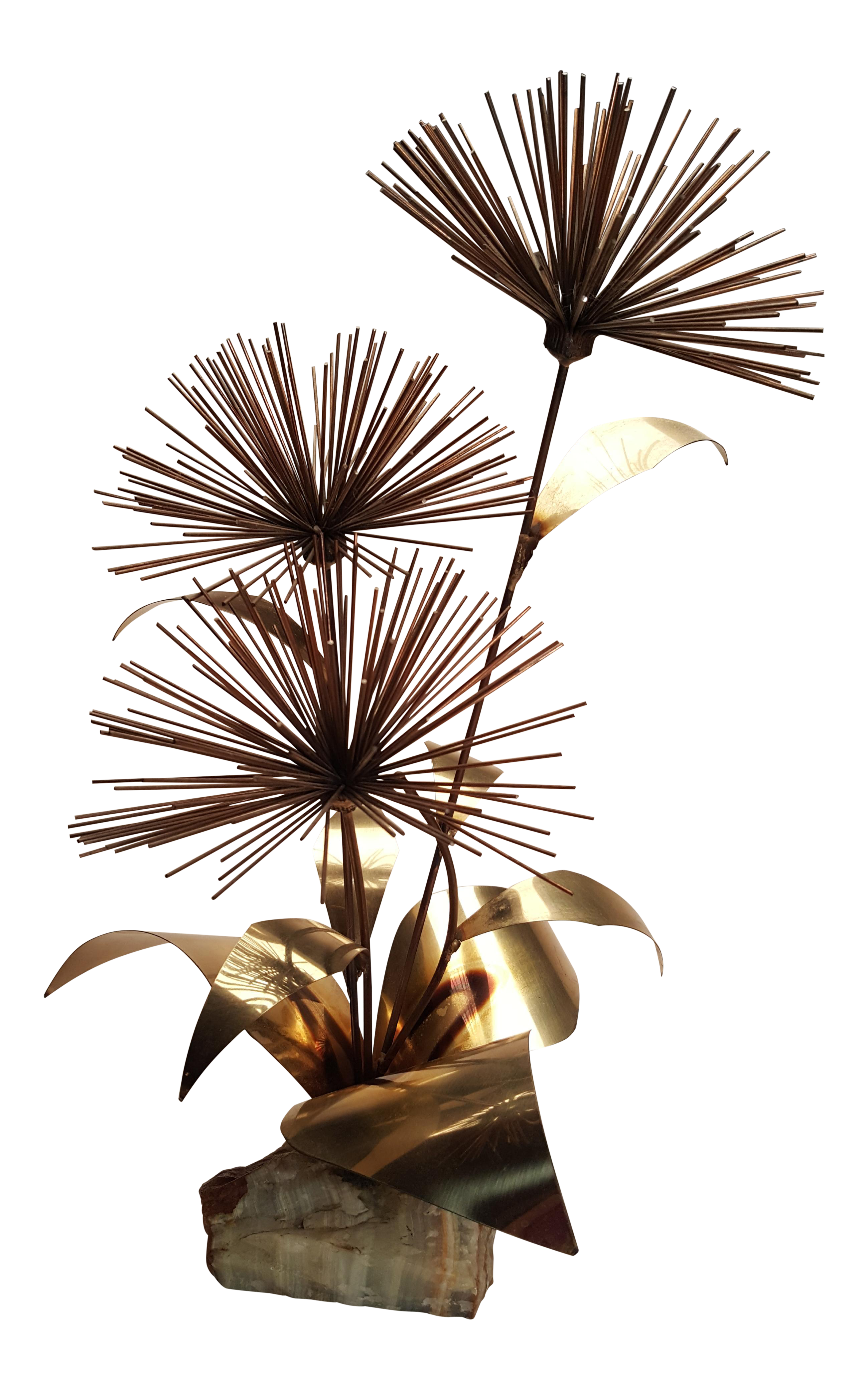 Mid Century Brutalist Metal Pom Pom Flower Sculpture Chairish