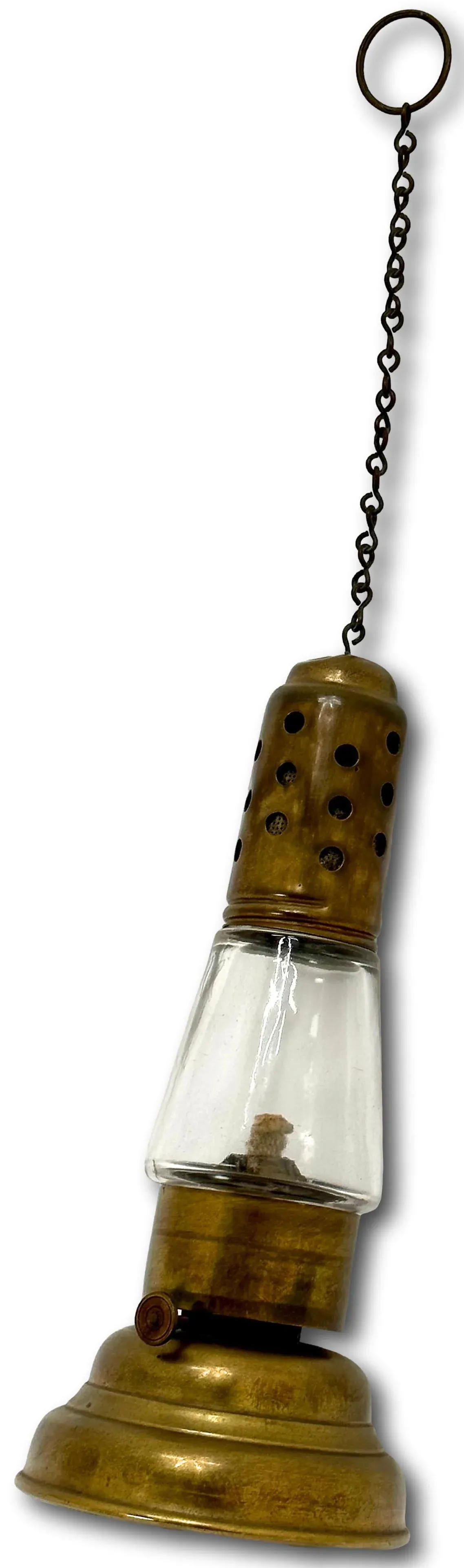 Authentic Antique American Brass & Glass Night Time Ice