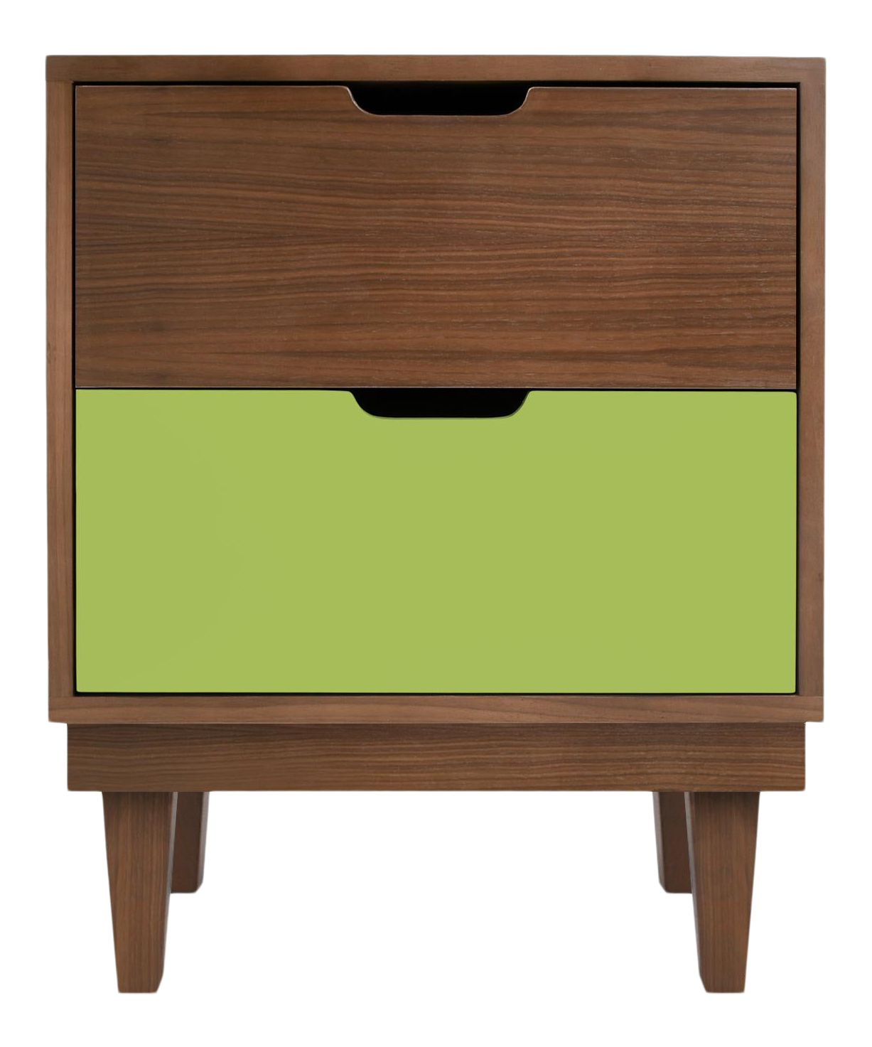 Nico Yeye Kabano Modern Kids 2 Drawer Nightstand Solid Walnut And Walnut Veneers Green Chairish