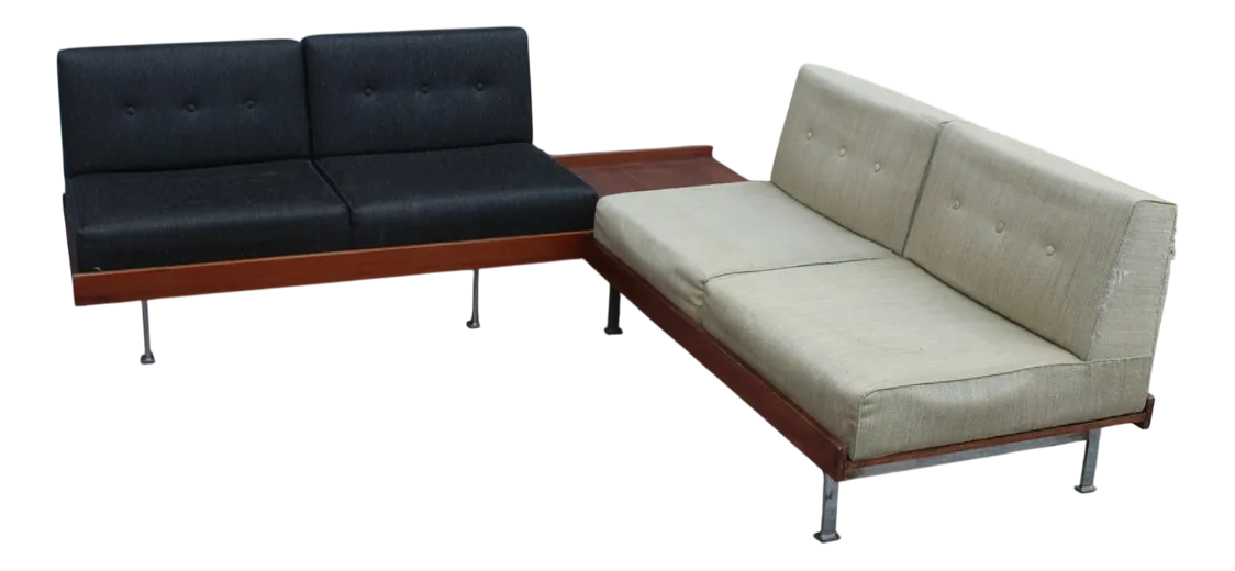 Modular Sofa with Coffee Table from Saporiti Italia, 1950, Set of 2