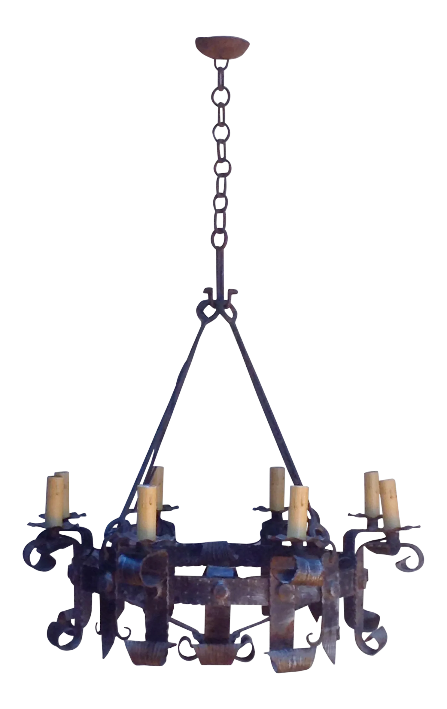 French Wrought Iron Chandelier Chairish