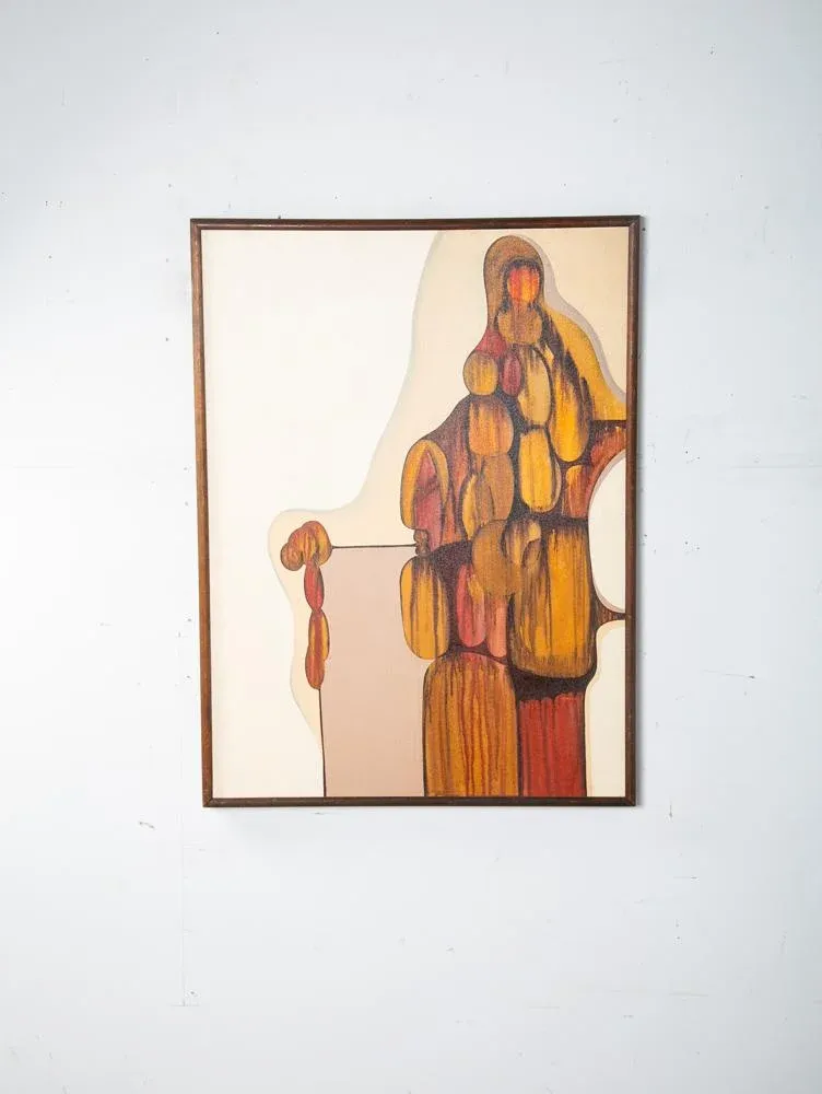Mid Century Modern Original Painting Pop Art Abstract