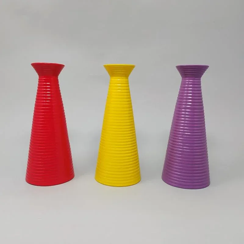 Italian Ceramic Vases, 1980s, Set of 3