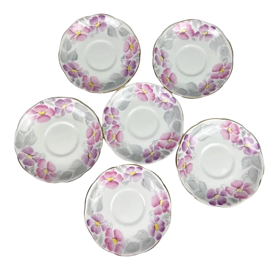 Coalport Bone China Vintage Floral Bread & Butter Plates Set of 6