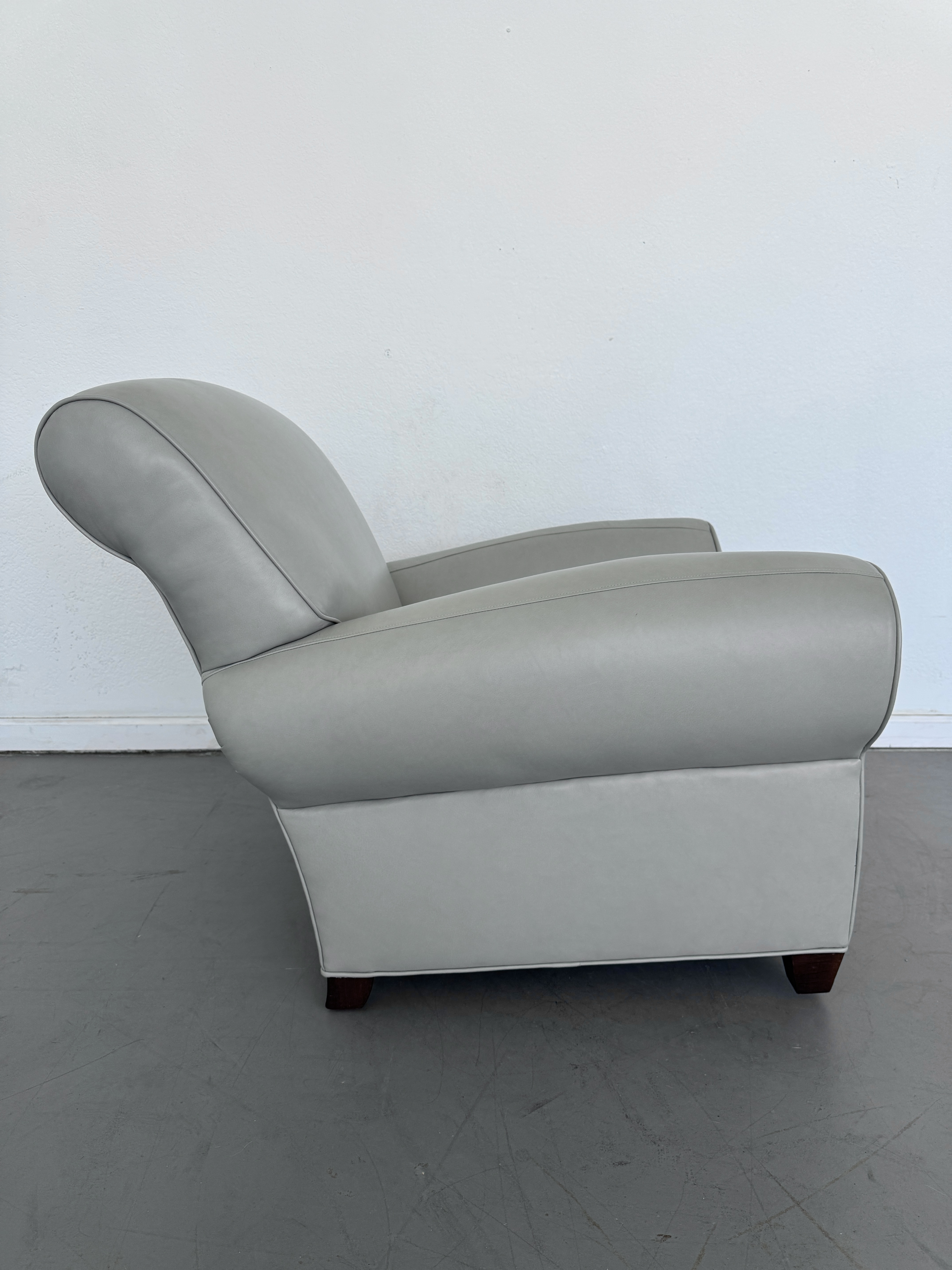 Pottery Barn Manhattan Roll Arm Leather Chair Chairish