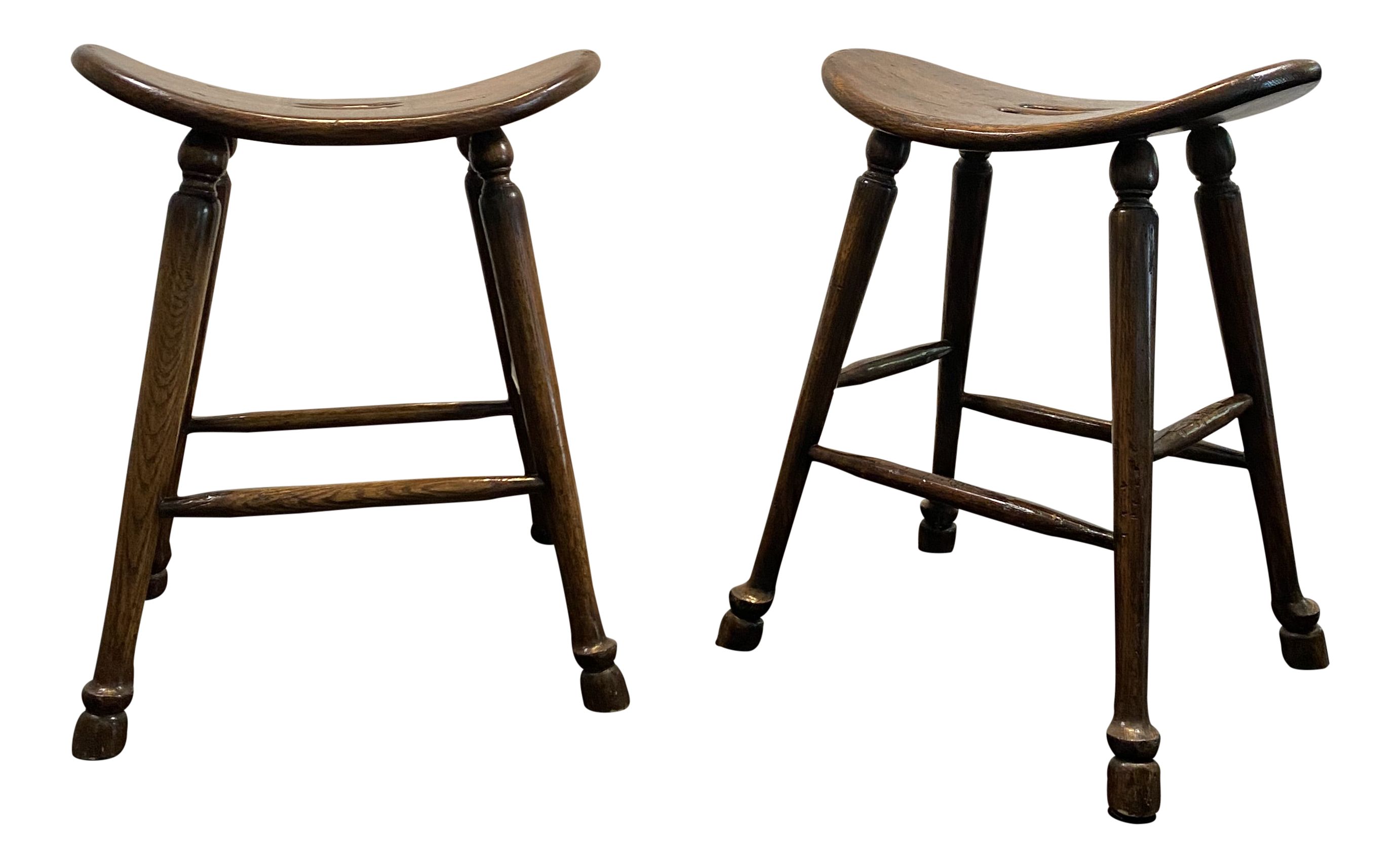 Wooden Saddle Counter Stools A Pair Chairish