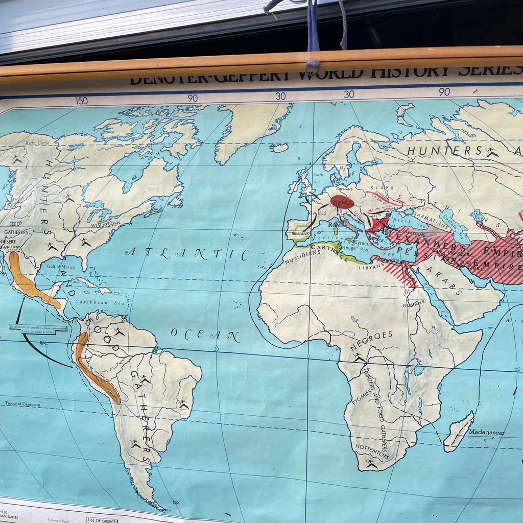 1960s Denoyer-Geppert Roll-Up World History Map of the Ancient