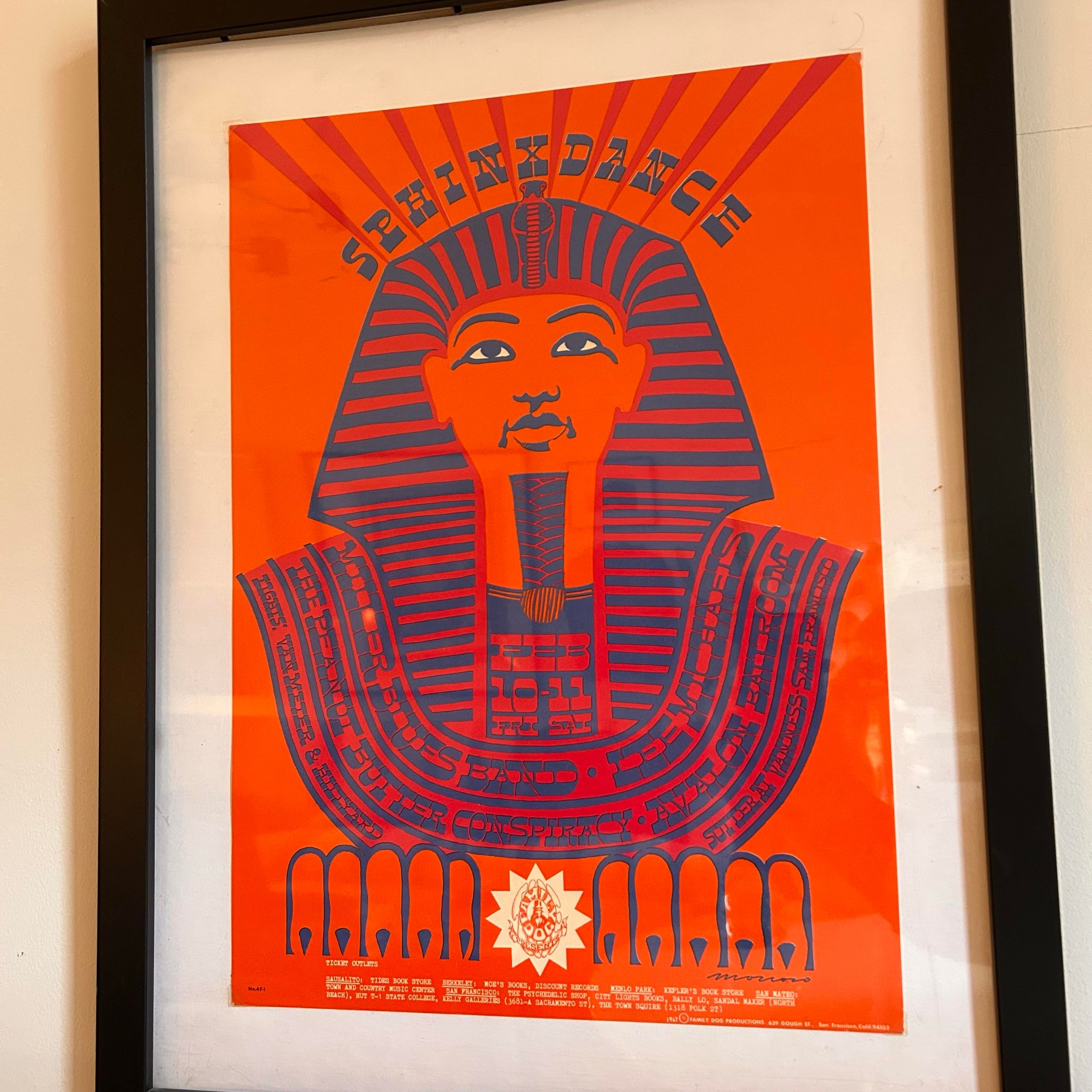1960s Victor Moscoso Sphinx Dance Poster, Framed | Chairish
