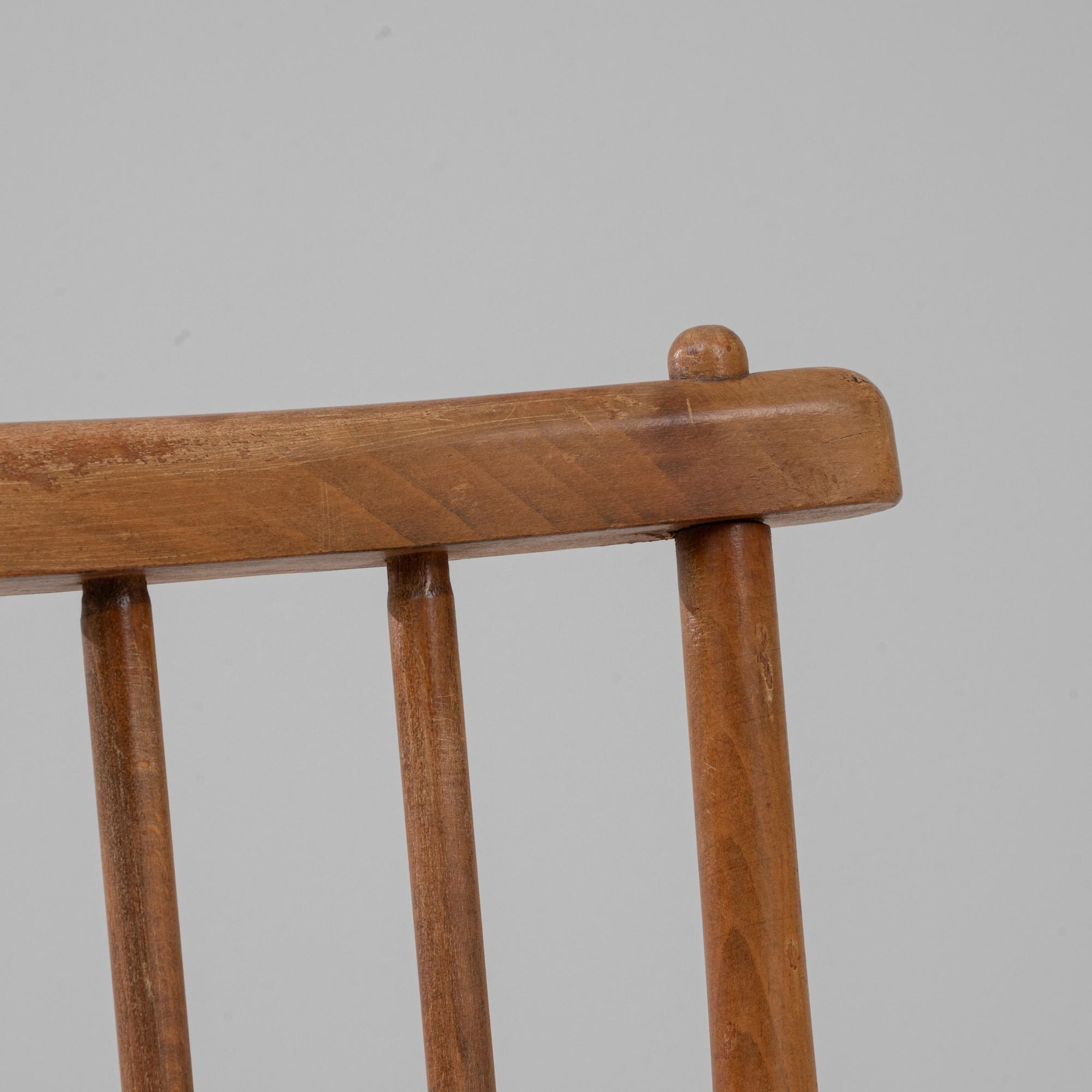 20th Century French Wooden Lounge Chairs With Upholstered Seats - A Pair