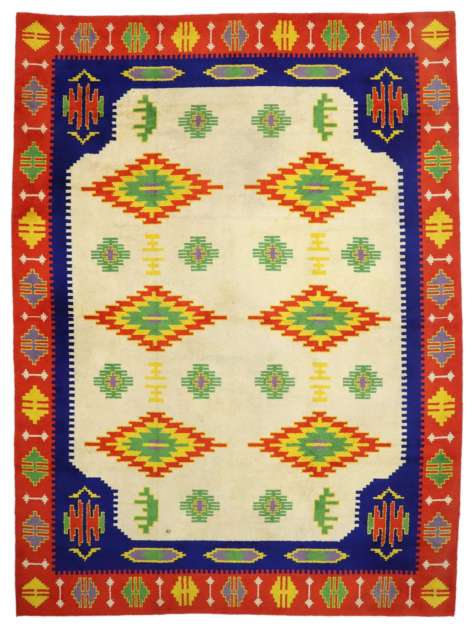 Late 20th Century Oversized Vintage Rabat Moroccan Rug - 13\'10 X 18\'07
