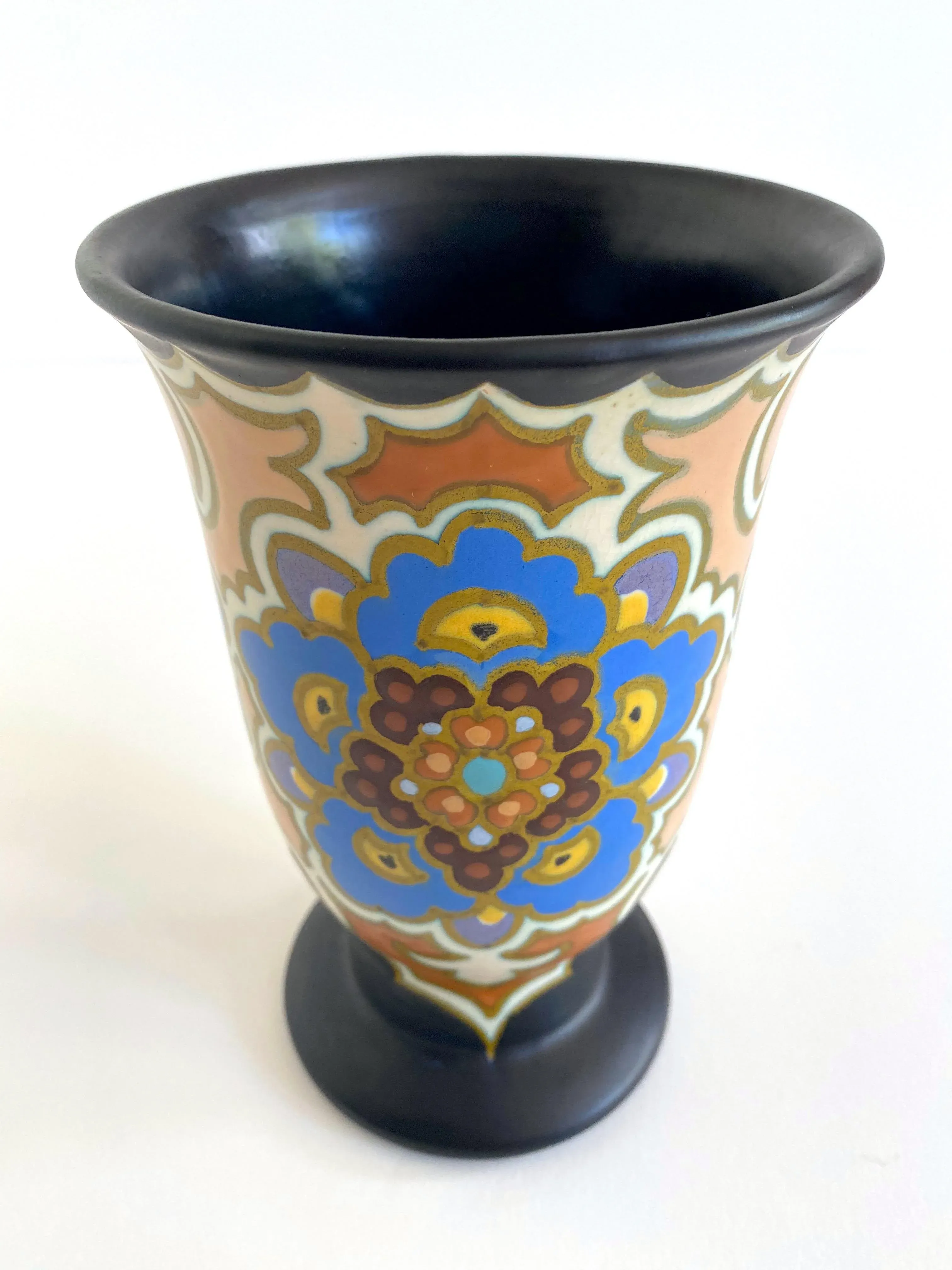 Gouda Holland Vintage 1920's Art Nouveau Hand Painted Floral