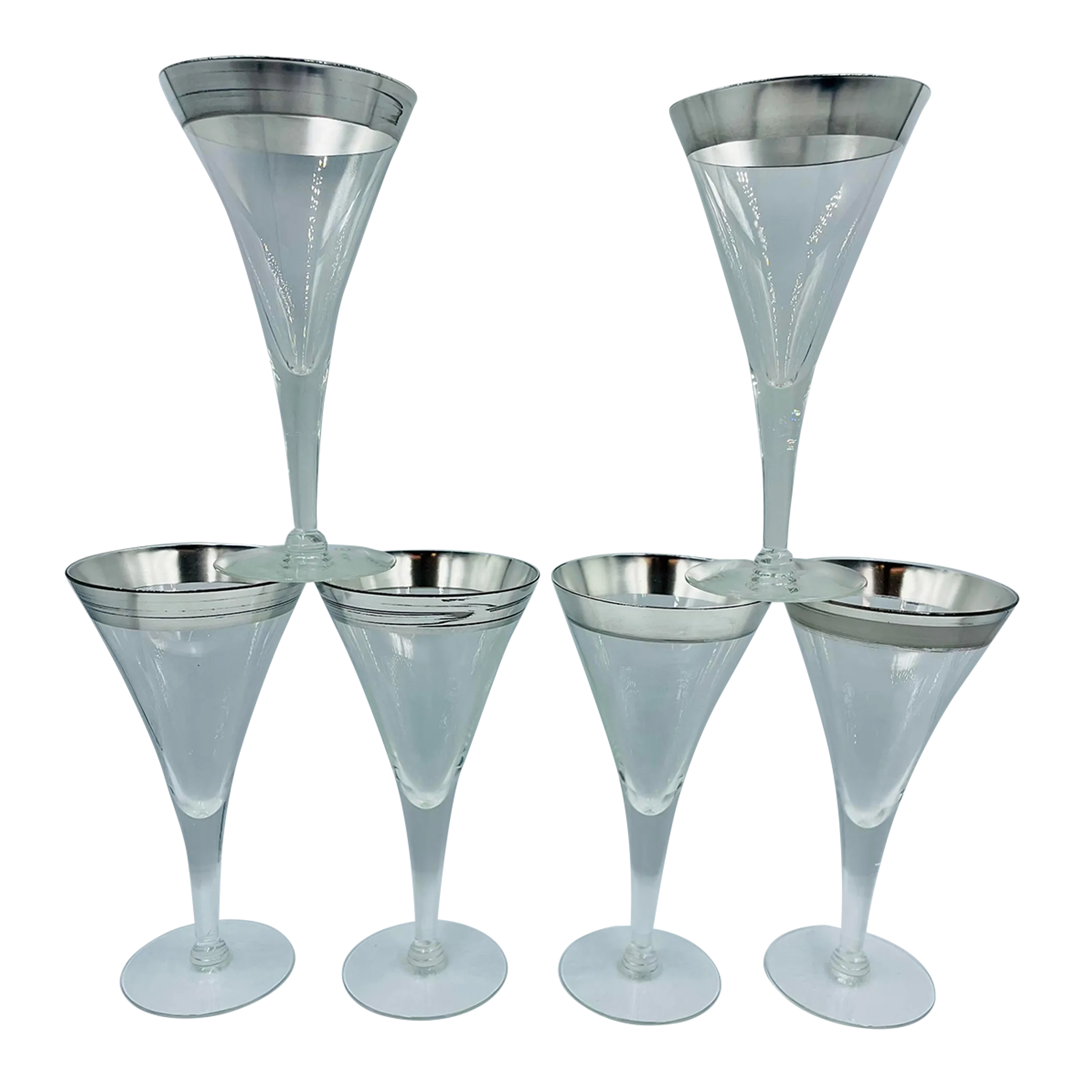 Vintage Dorothy Thorpe Trumpet Cocktail Glasses Set of 6 Chairish