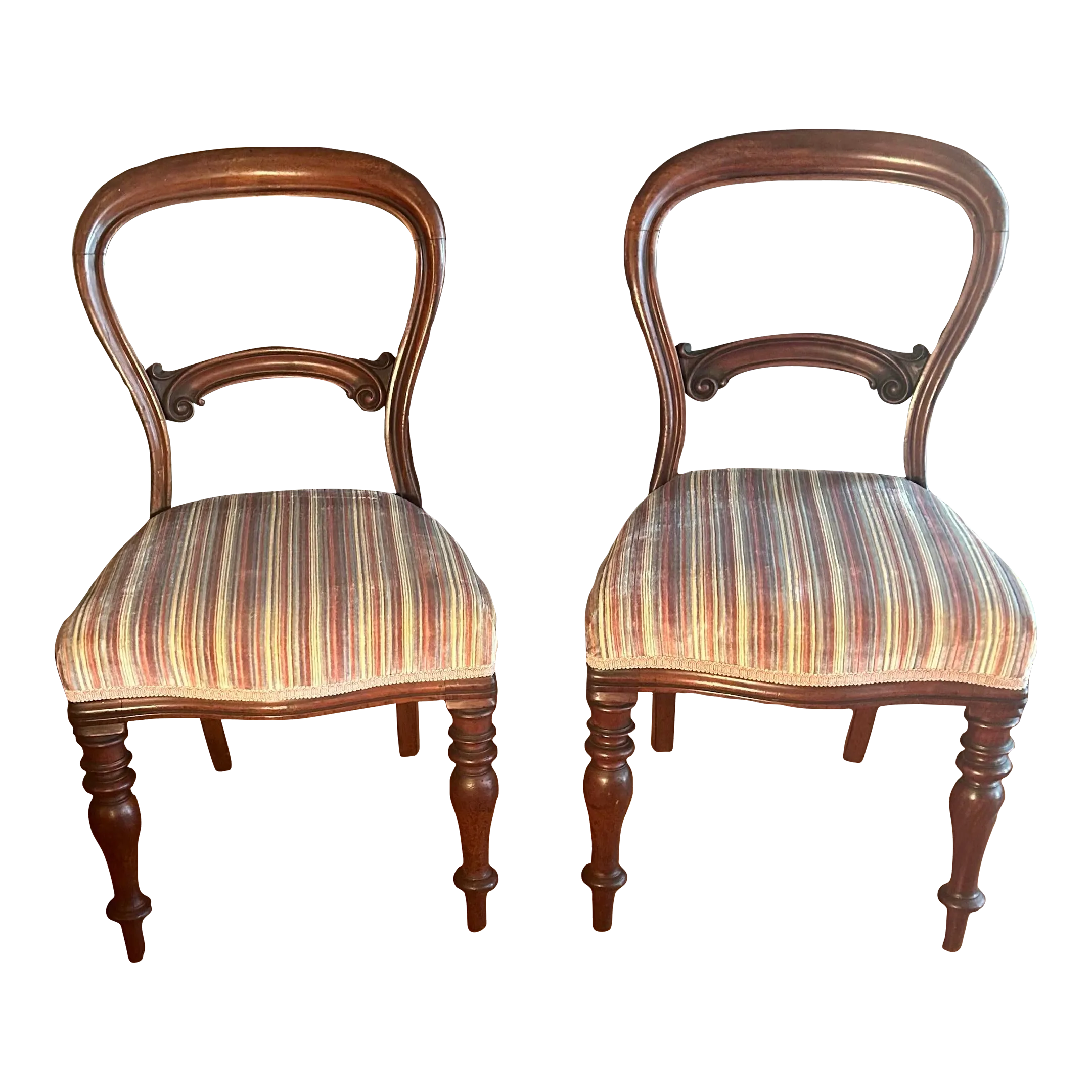 18th Century Pair of Victorian Balloon Back Chairs