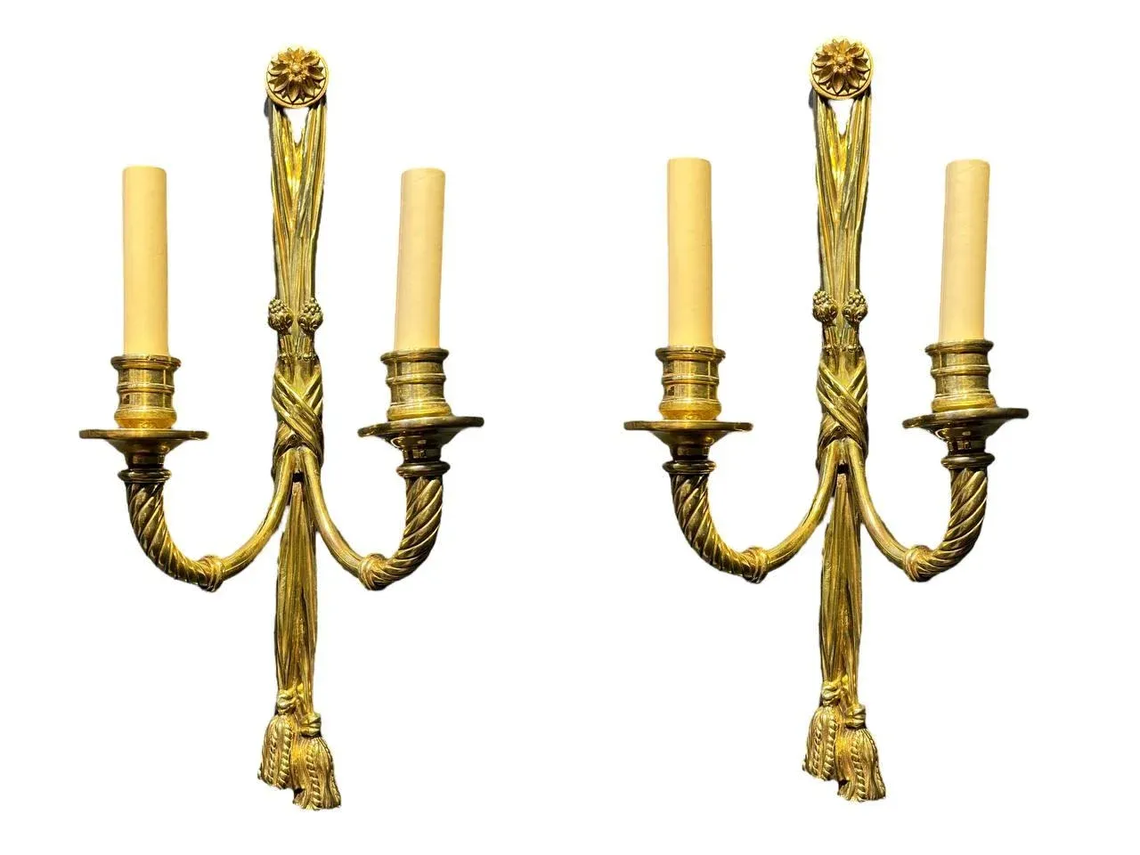 1920\'s Caldwell Gild Bronze Sconces - a Pair